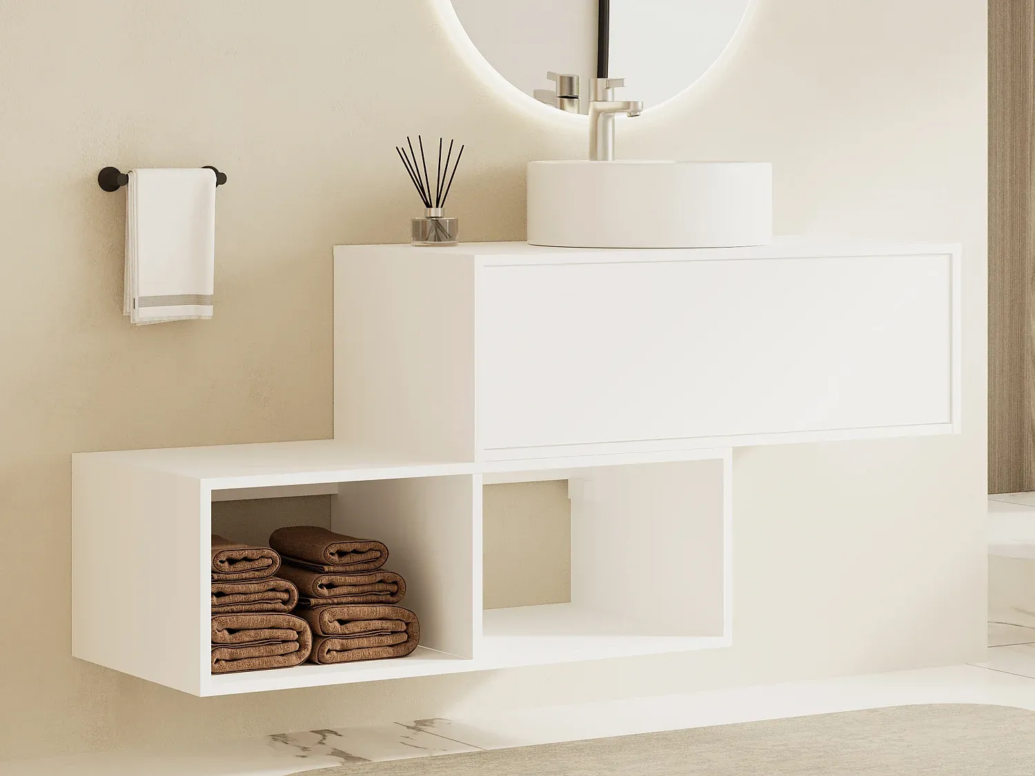 Badezimmer,Bereich Badezimmermöbel,Einzelwaschtisch-LIVINARISE