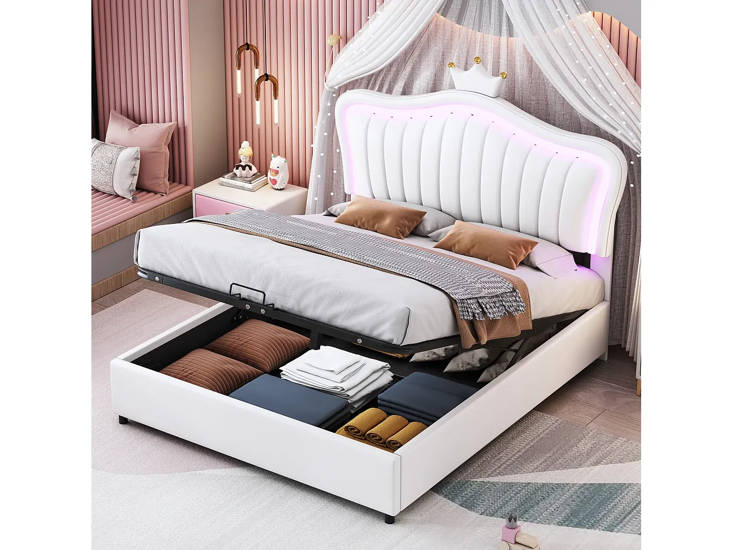 Schlafzimmer,Bereich Bett,Bett mit Bettkasten-Nestalunoa