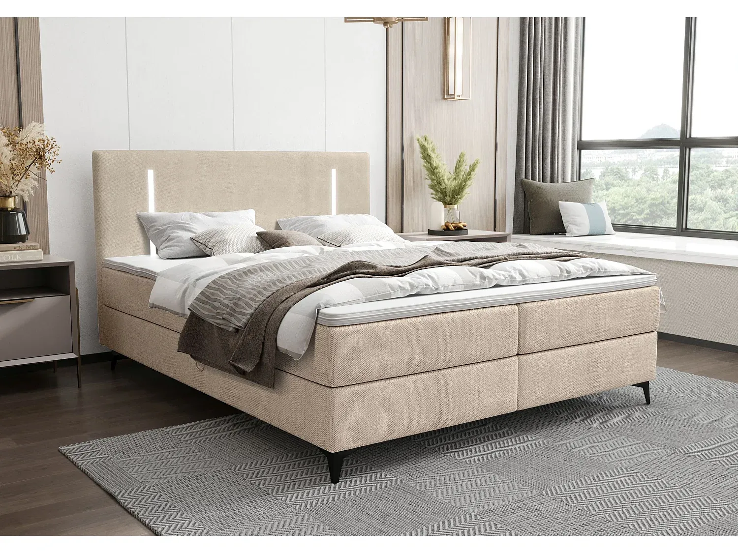 Schlafzimmer,Bereich Bett,Boxspringbett-Nestalunoa