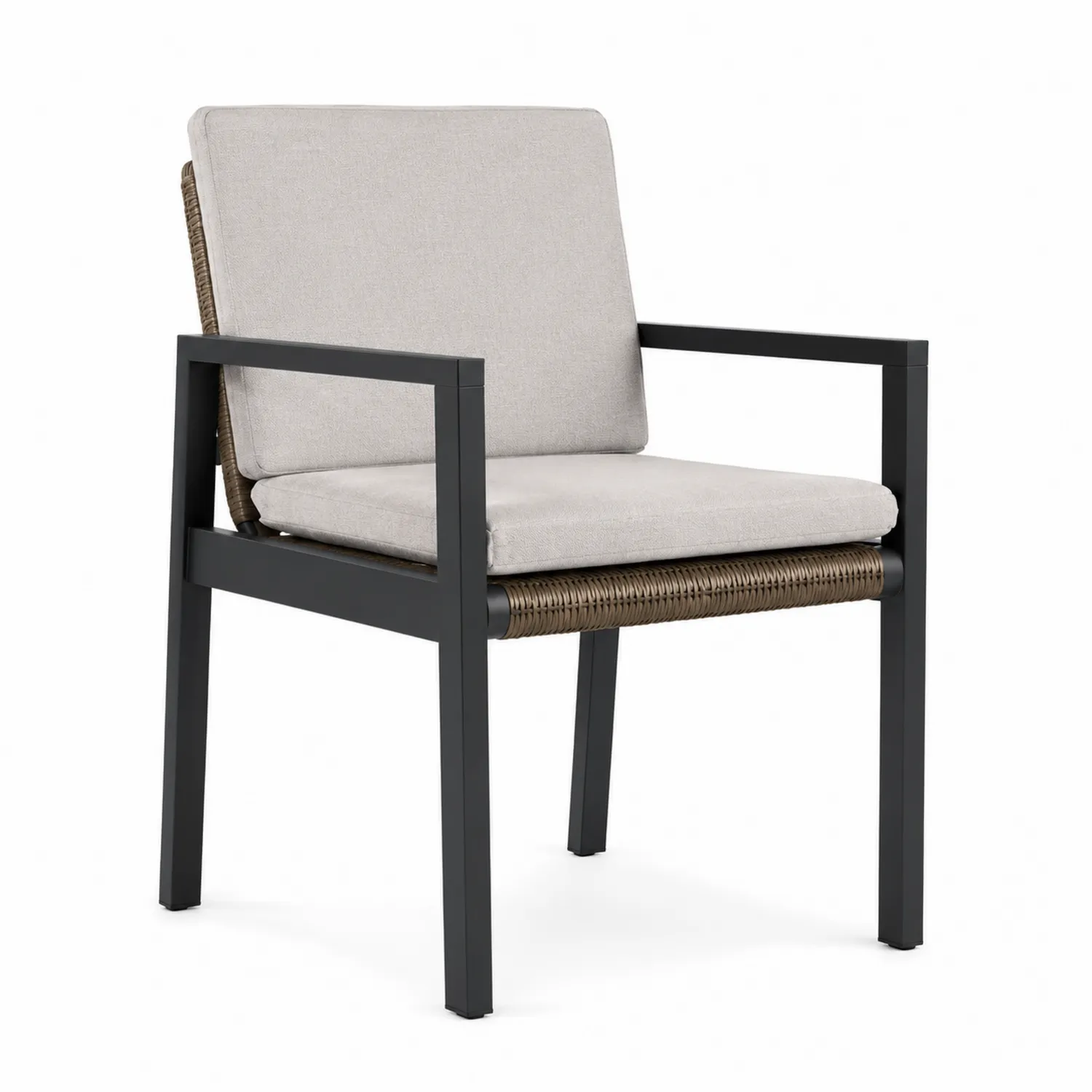 Chaise de jardin en aluminium avec coussins en polyester