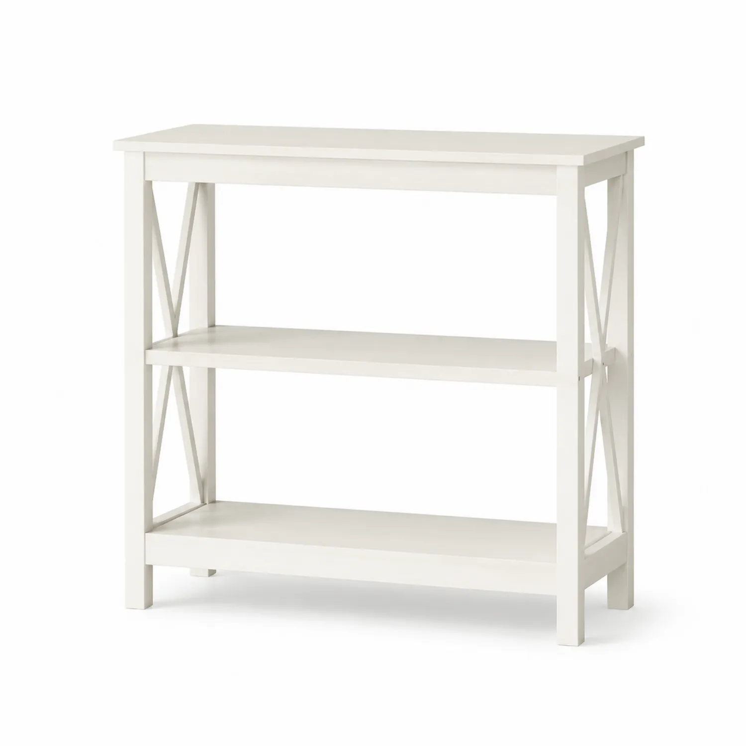 Étagère en bois blanc à 3 niveaux 80x30x90 cm