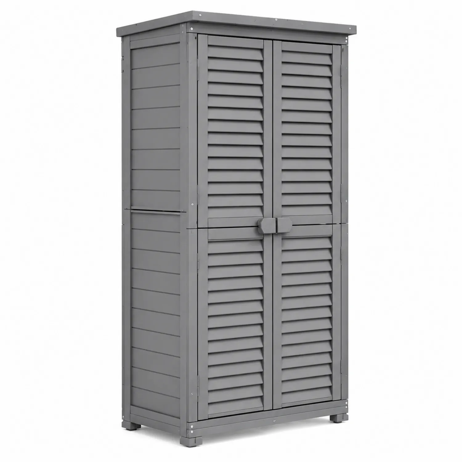 Armoire de rangement en bois de sapin gris 180x80x45 cm