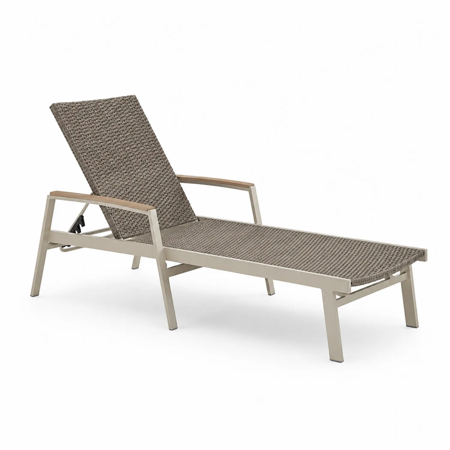 Chaise longue en aluminium et résine réglable Brun