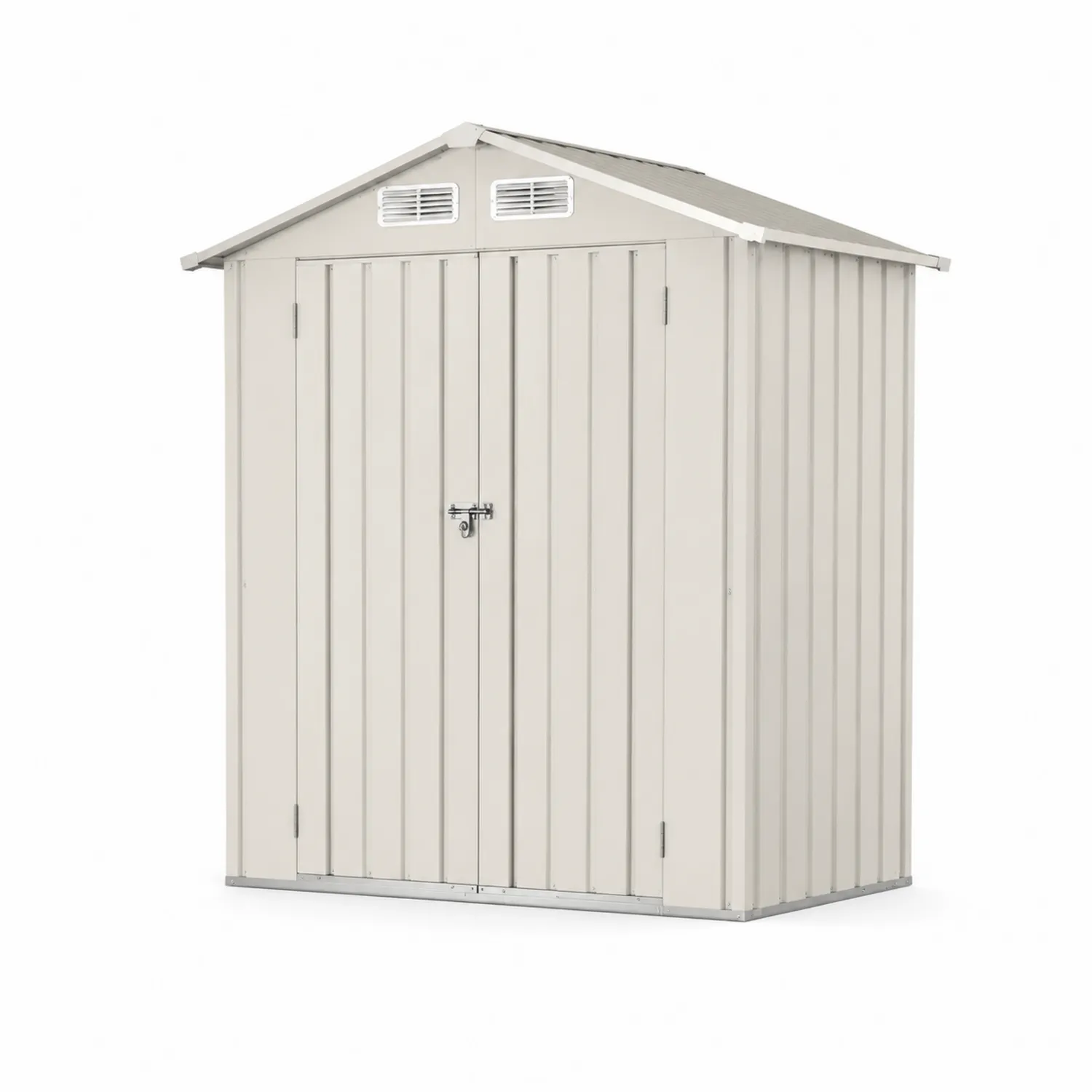 Abri de jardin en acier beige avec ventilation 213x130x173 cm