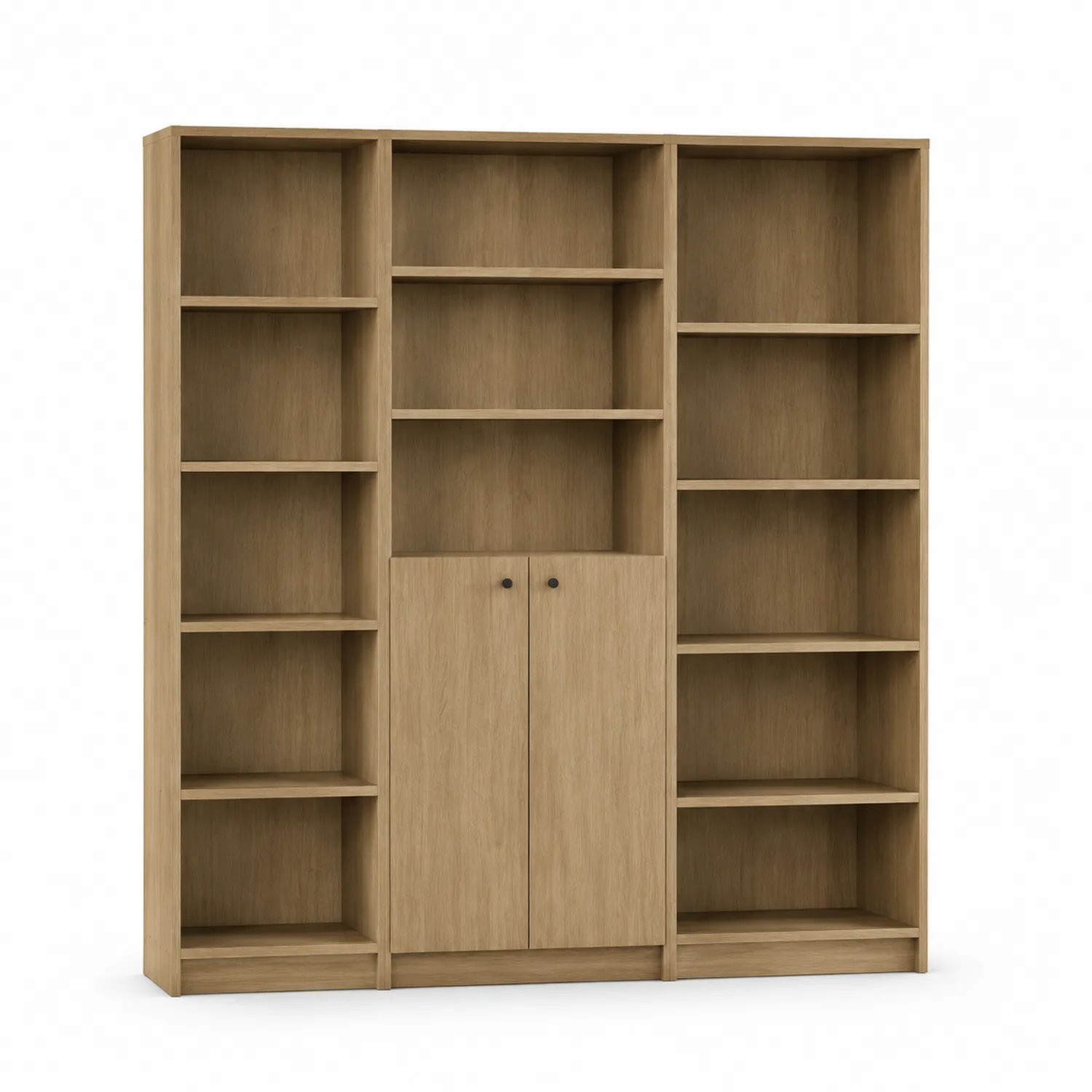 Bibliothèque en bois chêne clair 200x180x30cm