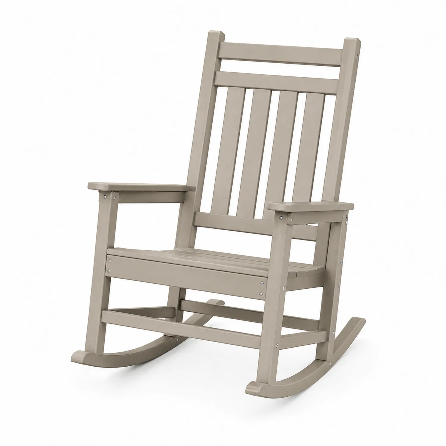 Chaise berçante en plastique marron clair