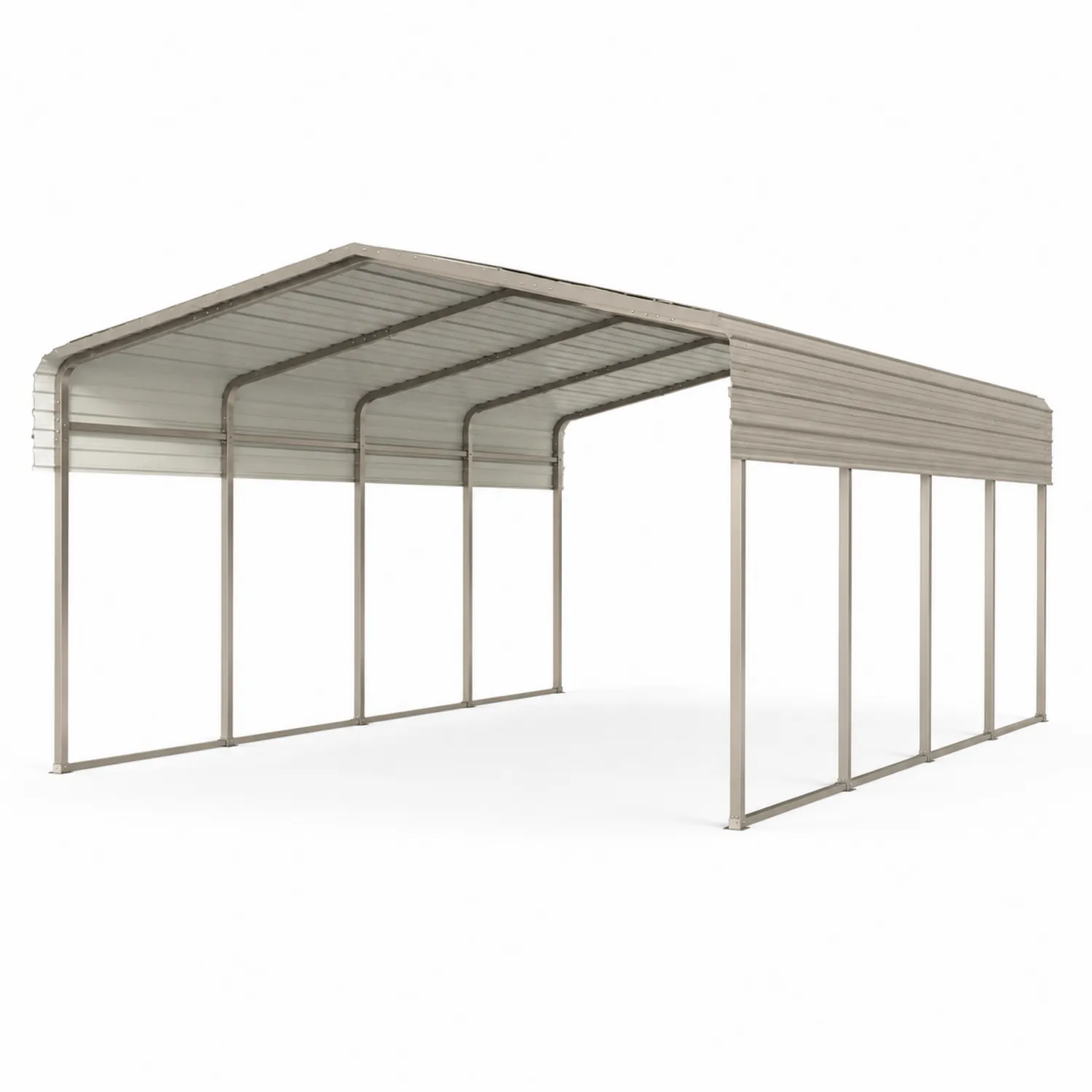 Abri de voiture en acier galvanisé 6x3x2.7m Argent