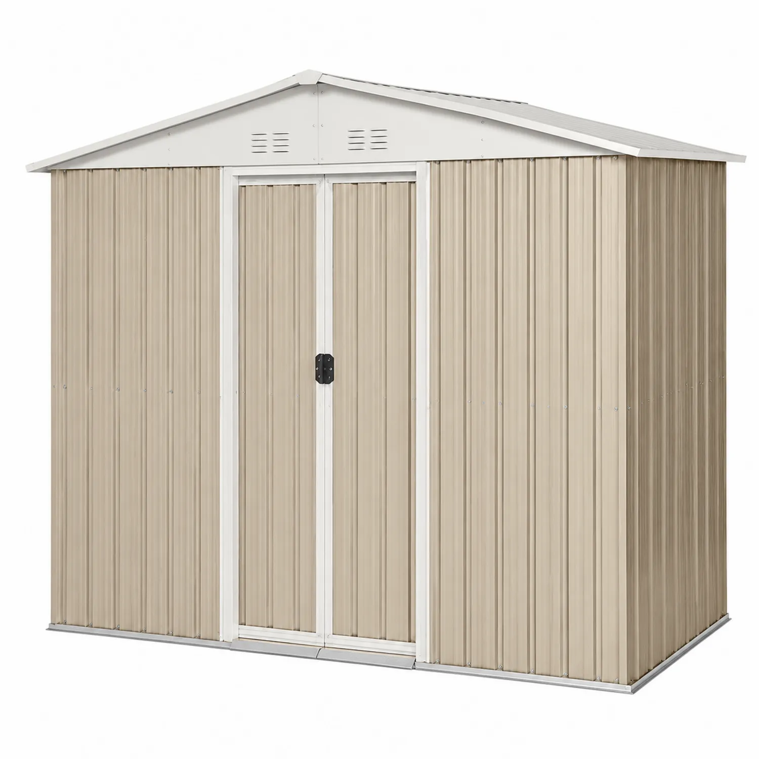 Abri de jardin en métal beige 213x130x173 cm
