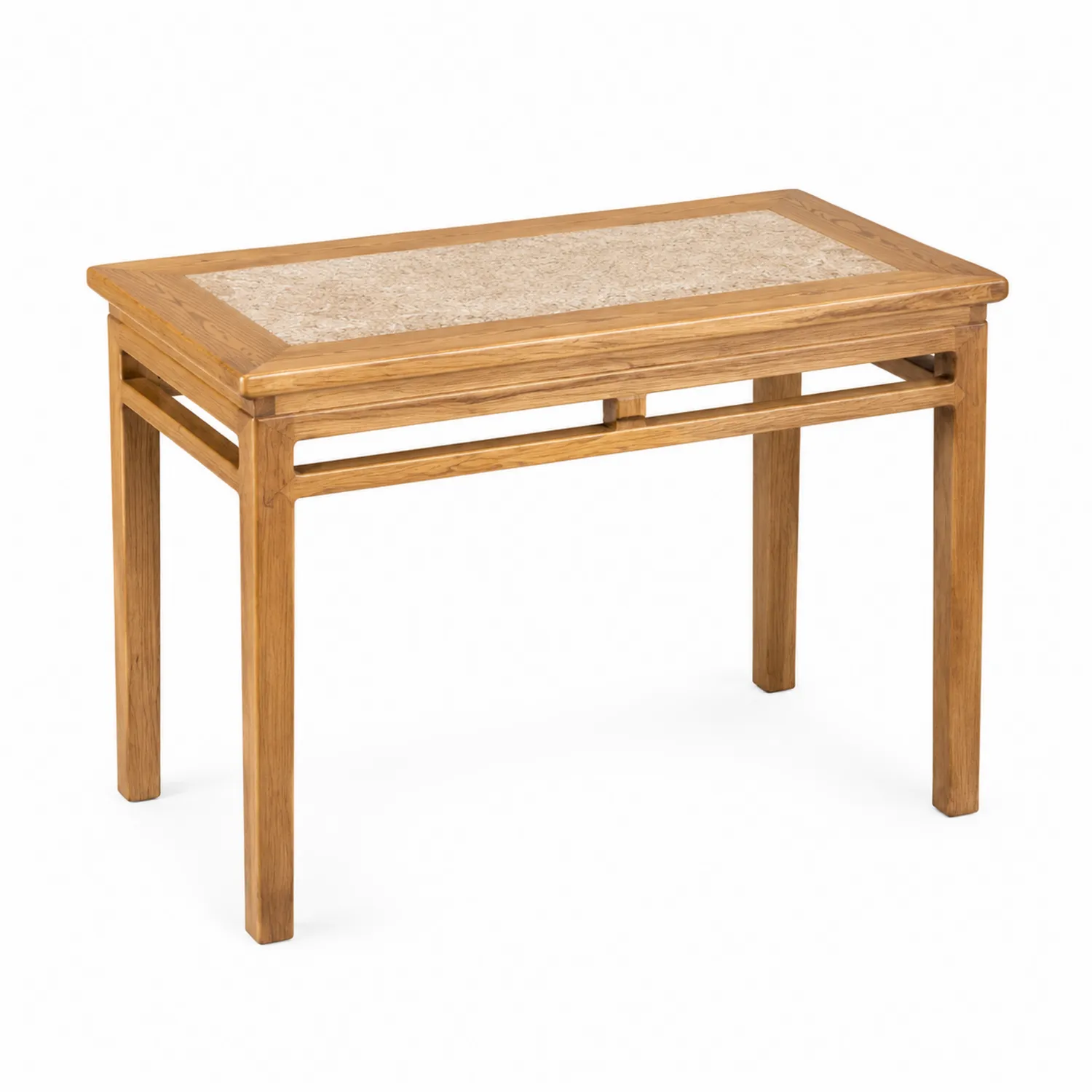 Table console en chêne et marbre 120x40x75 cm