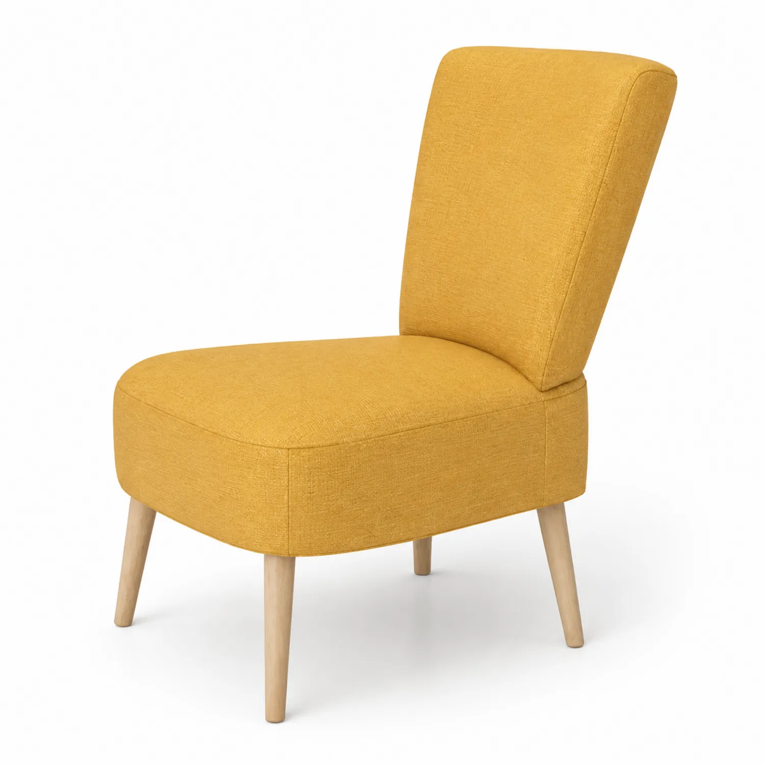 Chaise en bois et tissu polyester Jaune