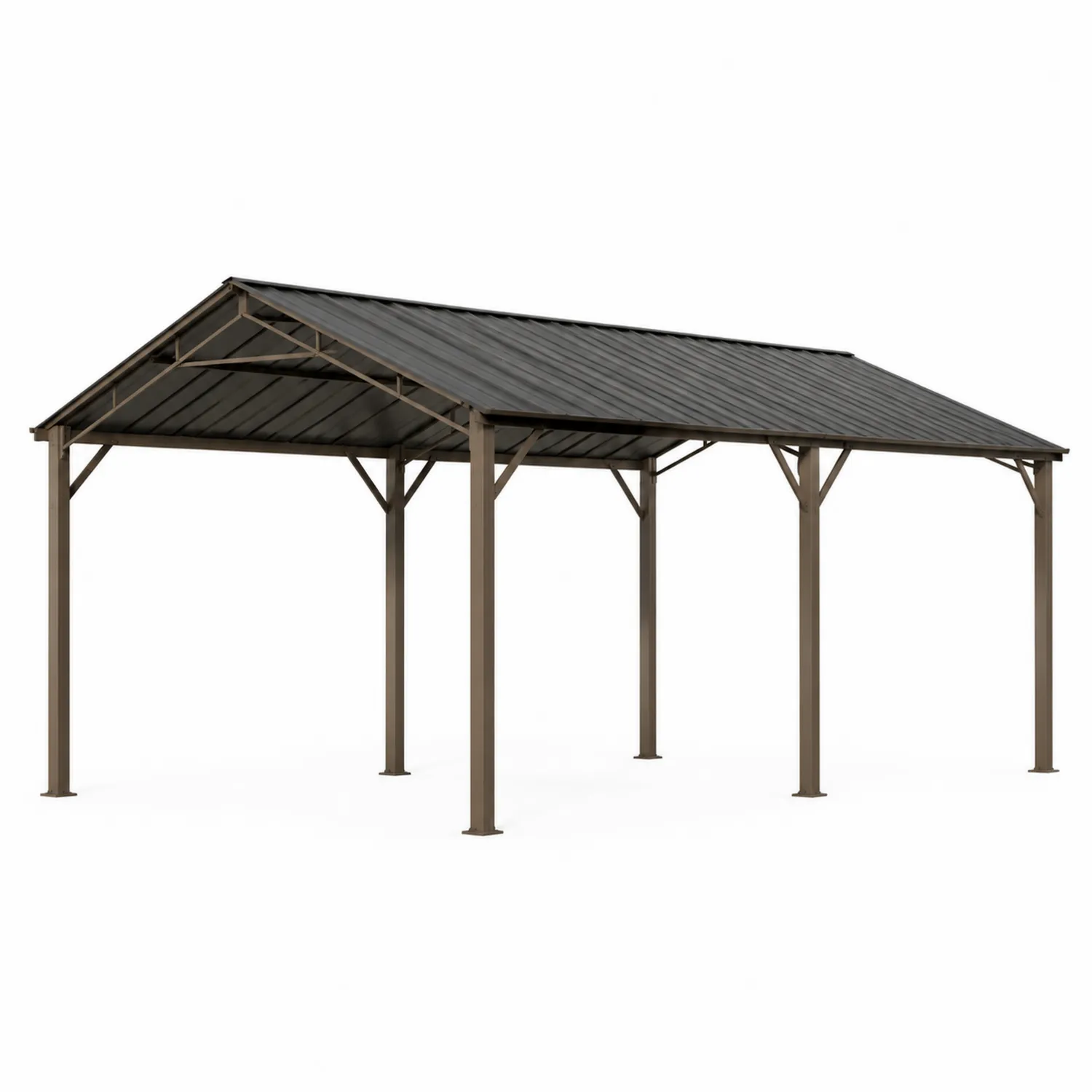 Toit en Métal Noir et Marron 6m x 3m
