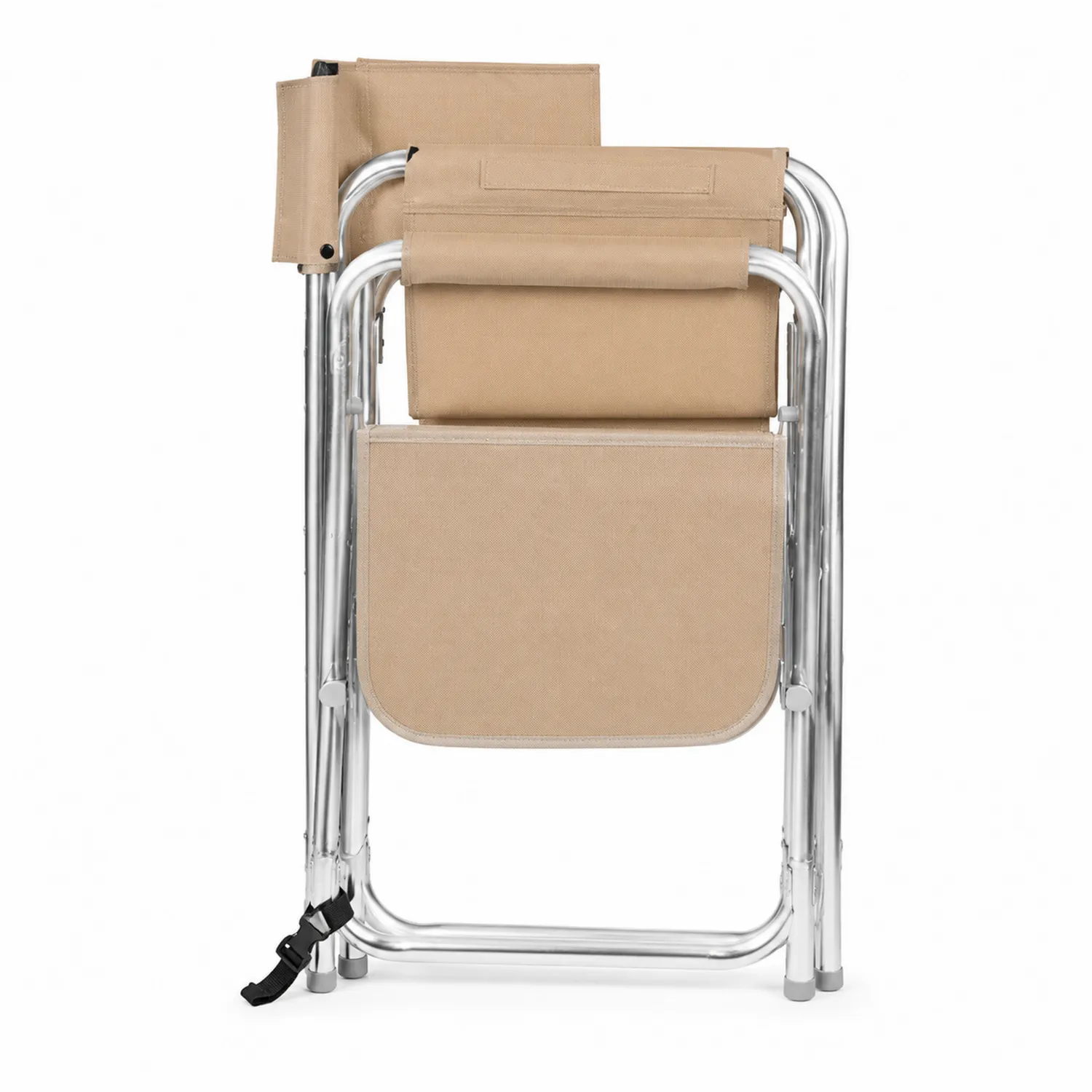 Chaise pliante en aluminium et tissu beige