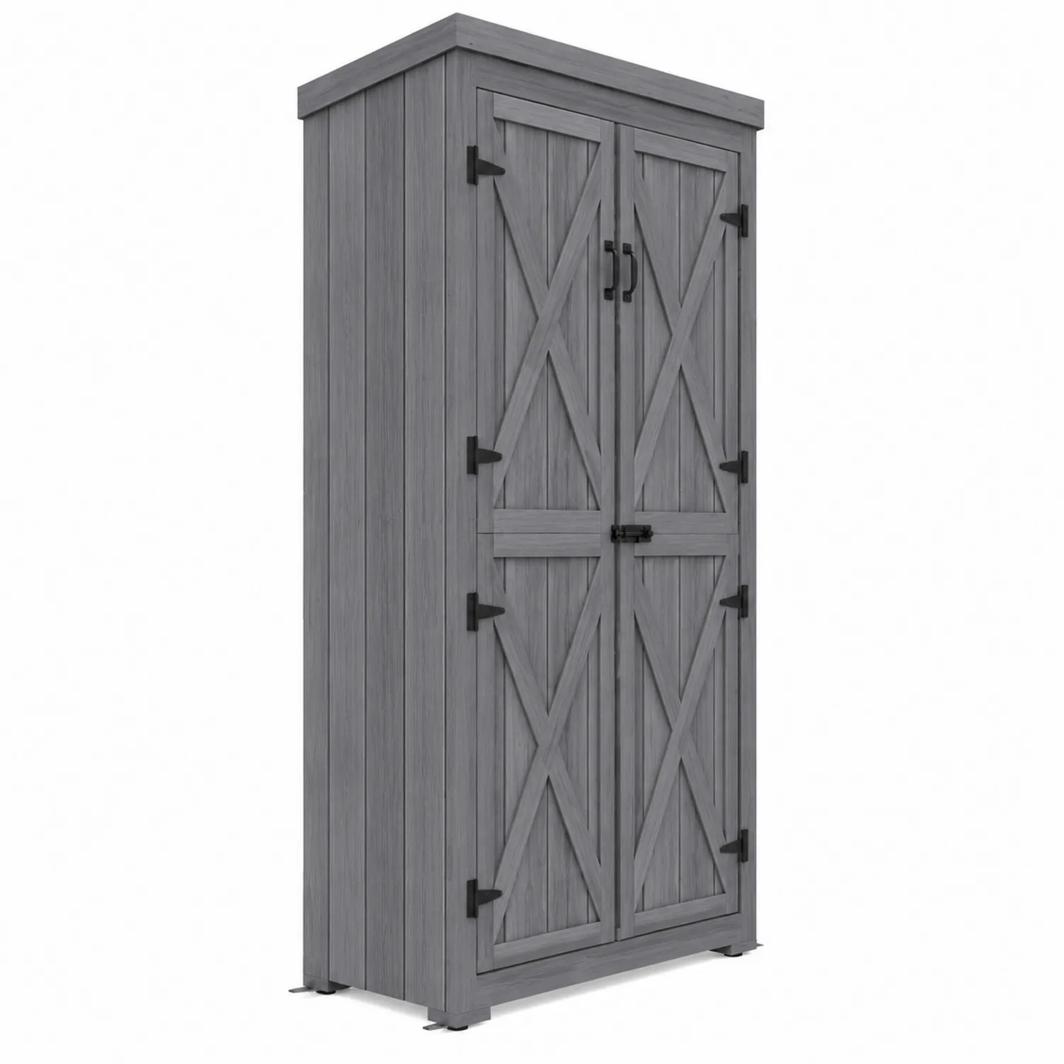 Armoire en bois avec finition placage Gris 80x40x180 cm