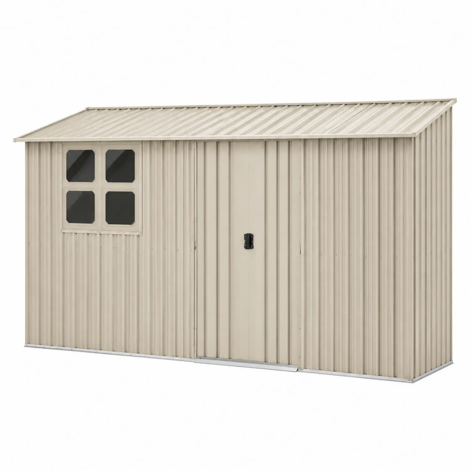 Abri de jardin en métal beige avec fenêtres 326x246x202 cm