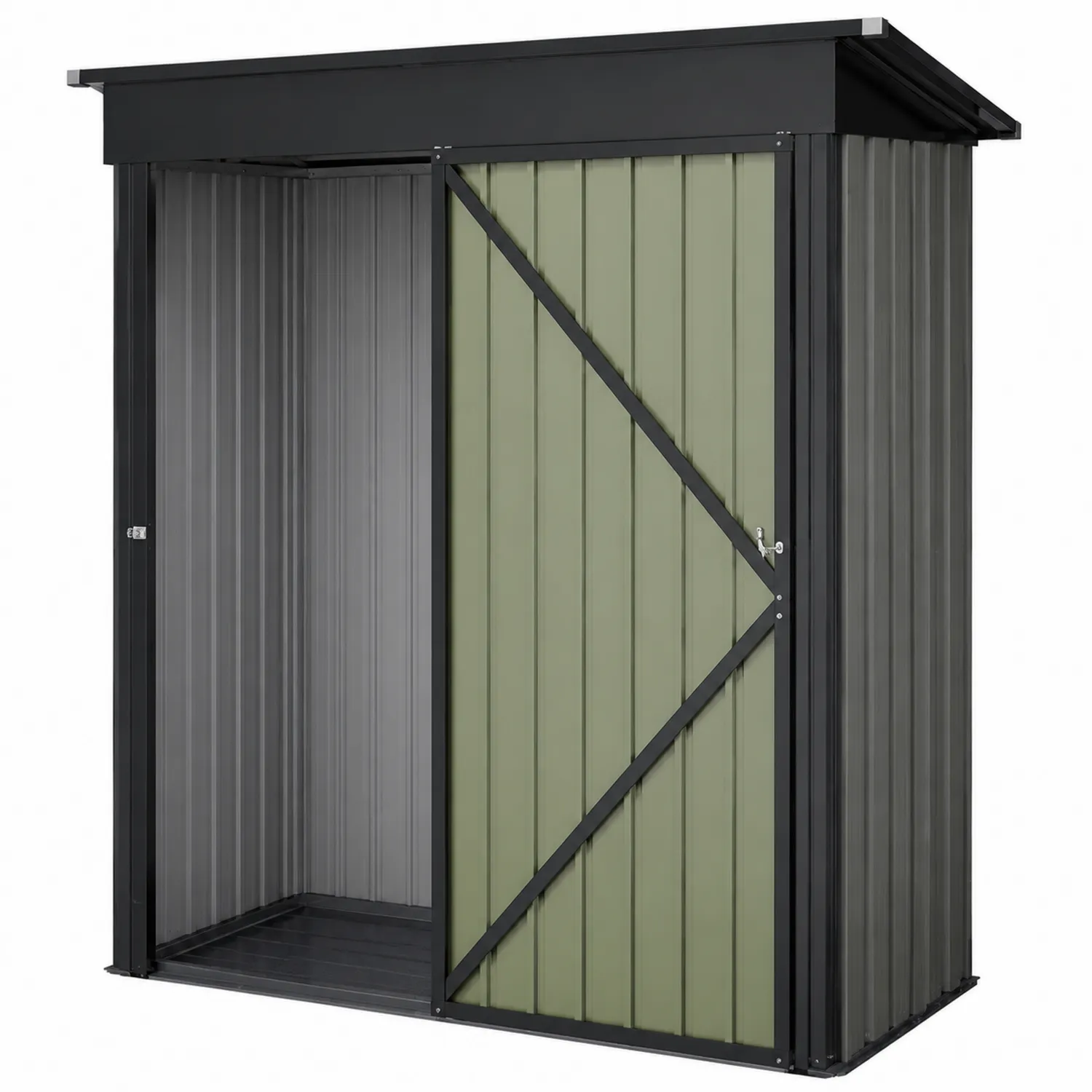 Abri de jardin en métal acier Vert/Noir