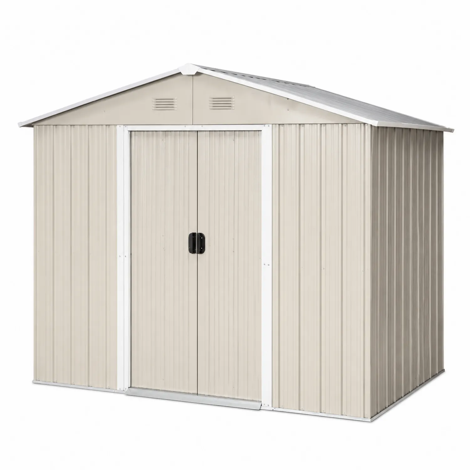 Abri de jardin en métal beige 213x127x185 cm