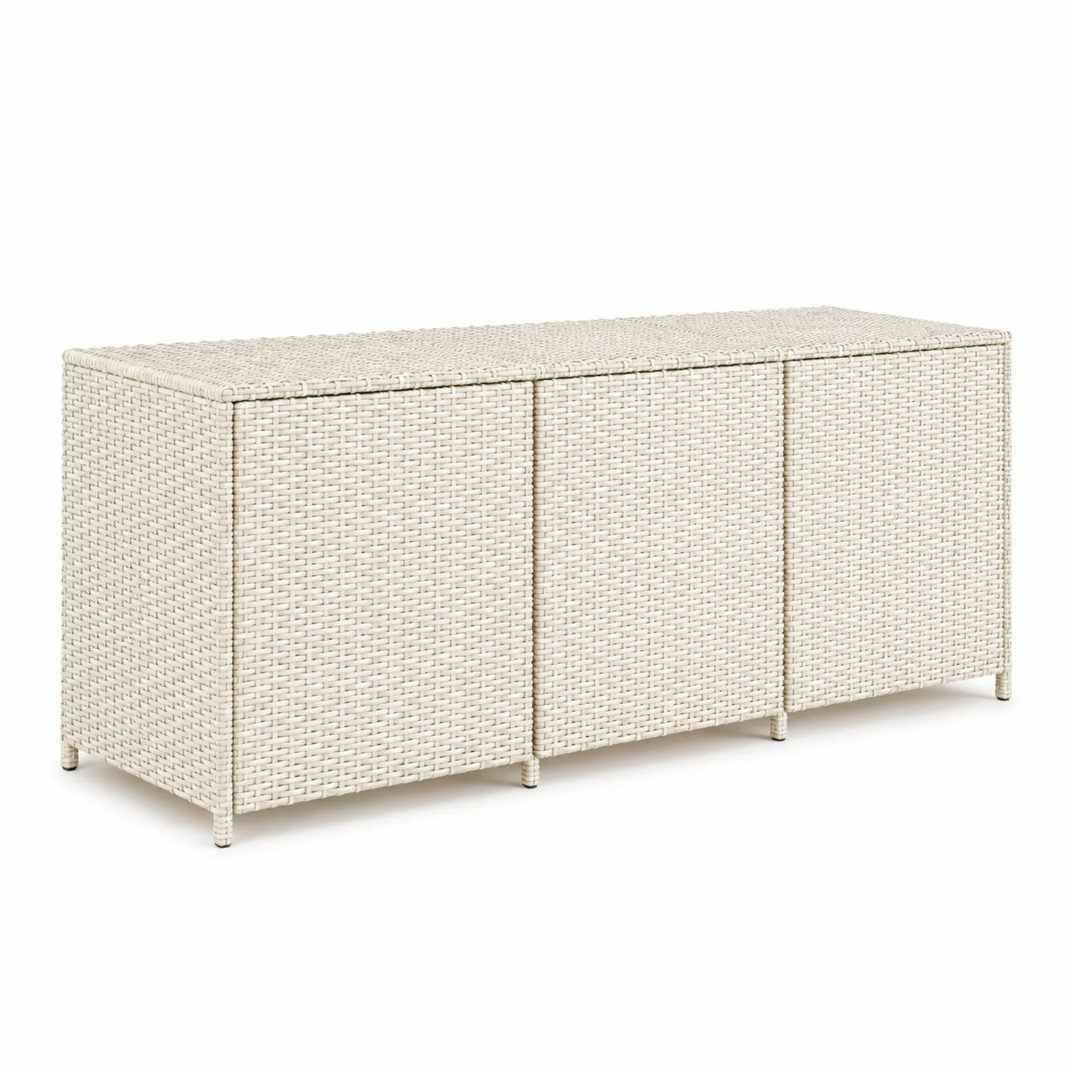 Coffre de rangement en résine tressée Blanche