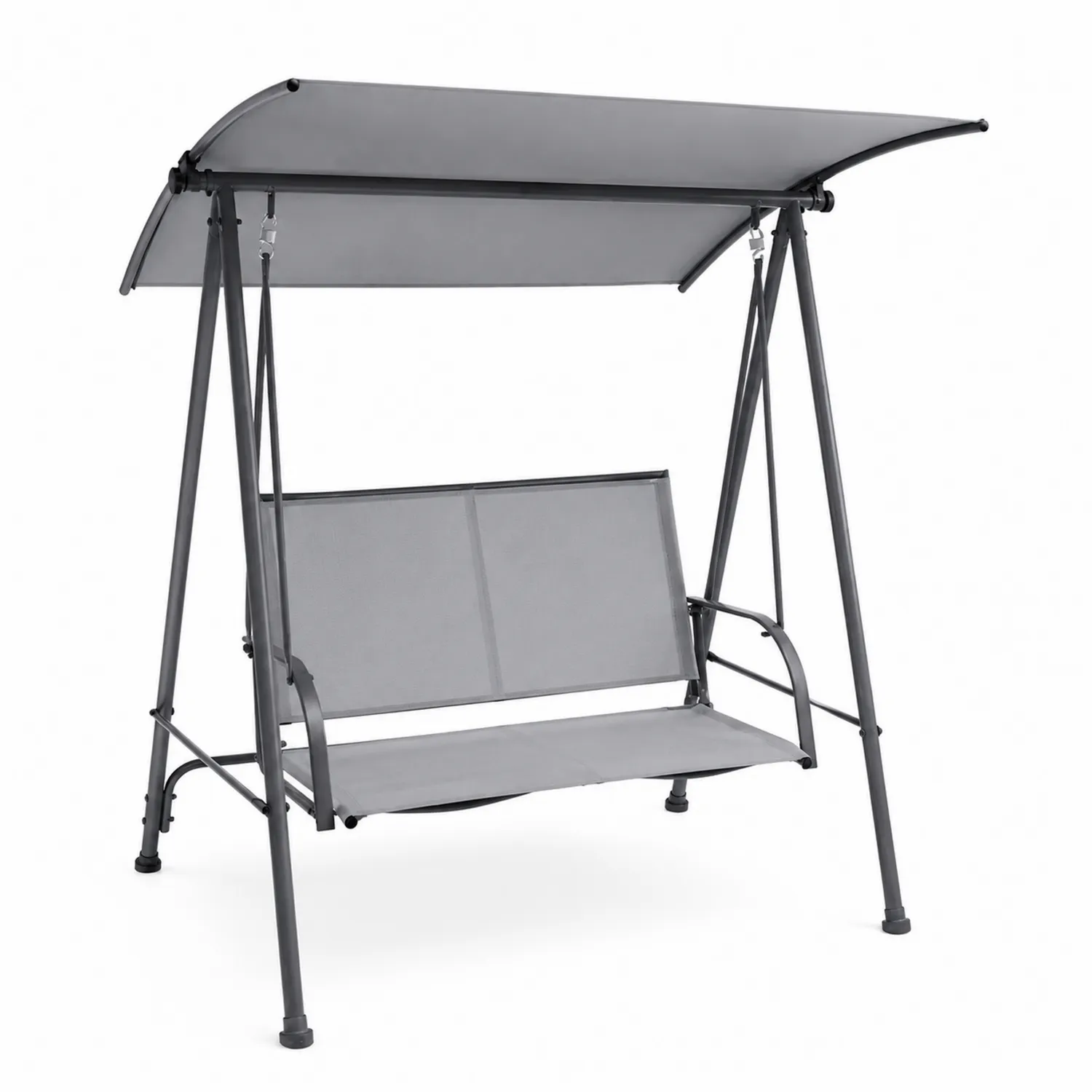 Balancelle de jardin en métal avec pare-soleil réglable