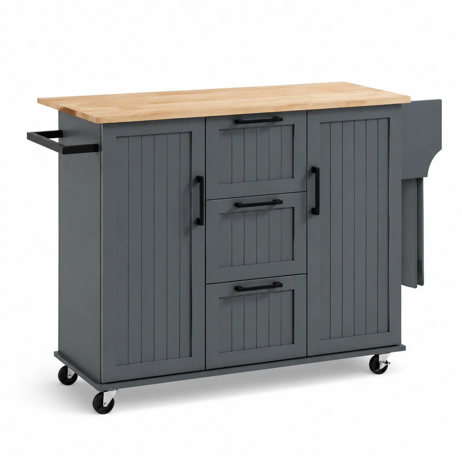 Desserte de cuisine roulante en bois et MDF
