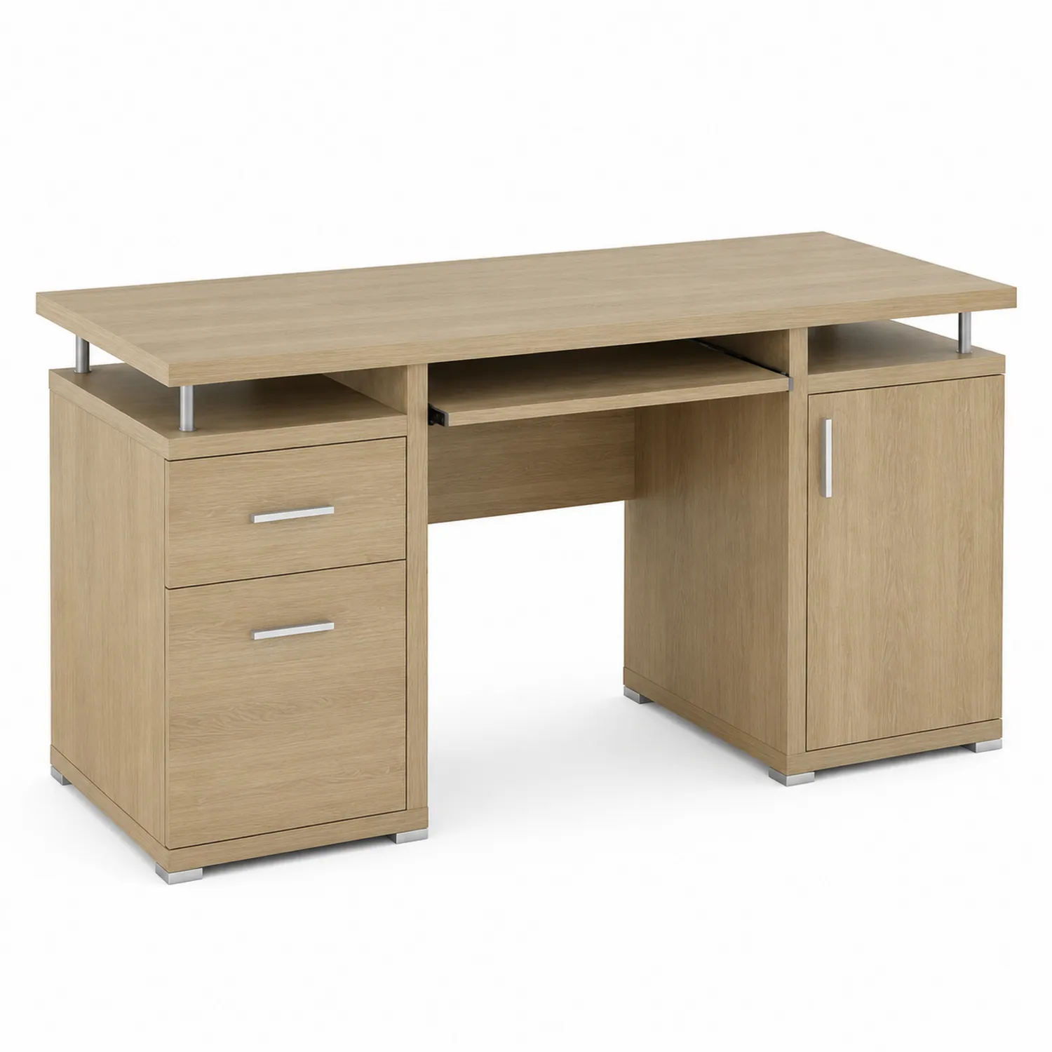 Bureau en bois avec tiroirs et porte 140x60x75 cm
