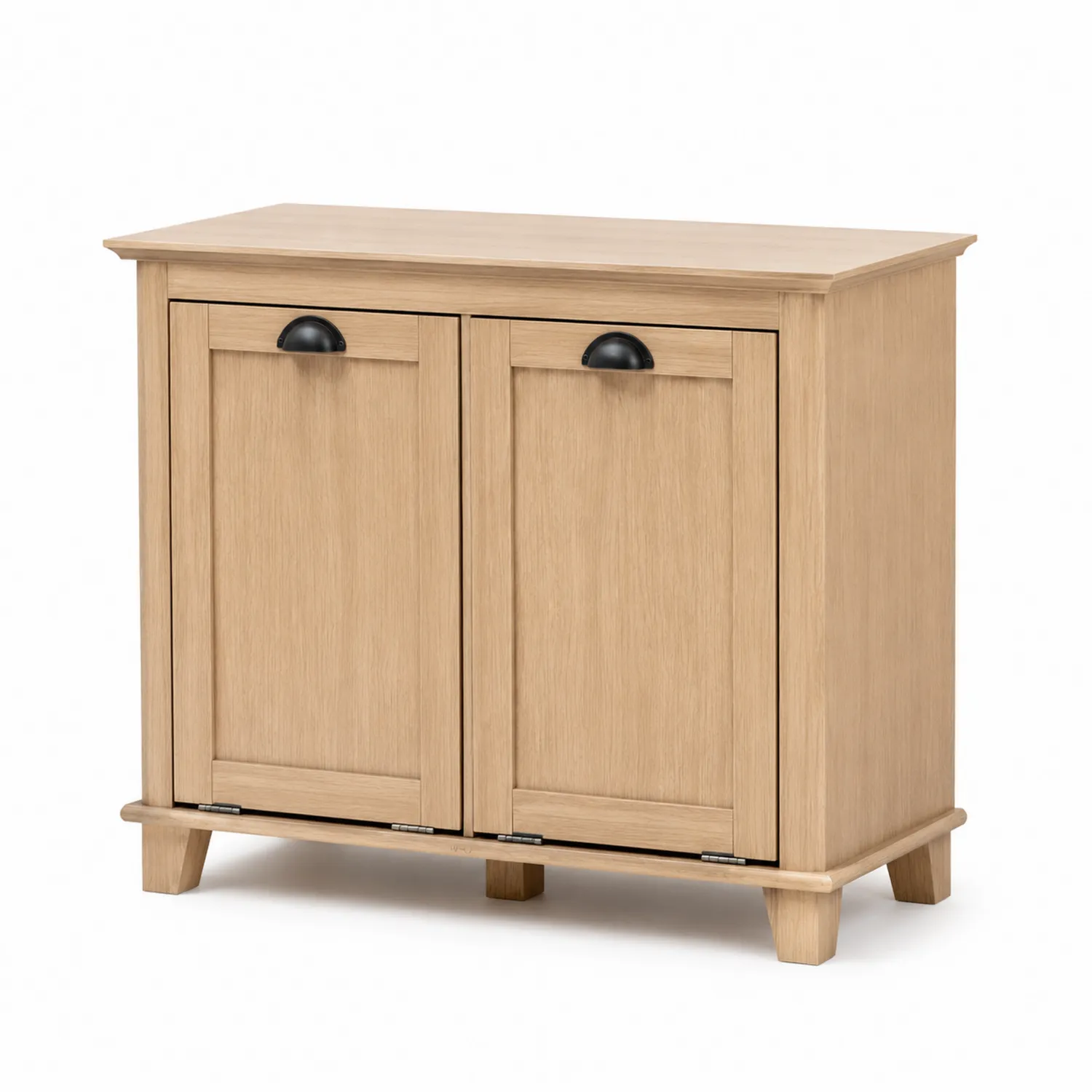 Buffet en bois de chêne avec poignées noires 80x40x75 cm