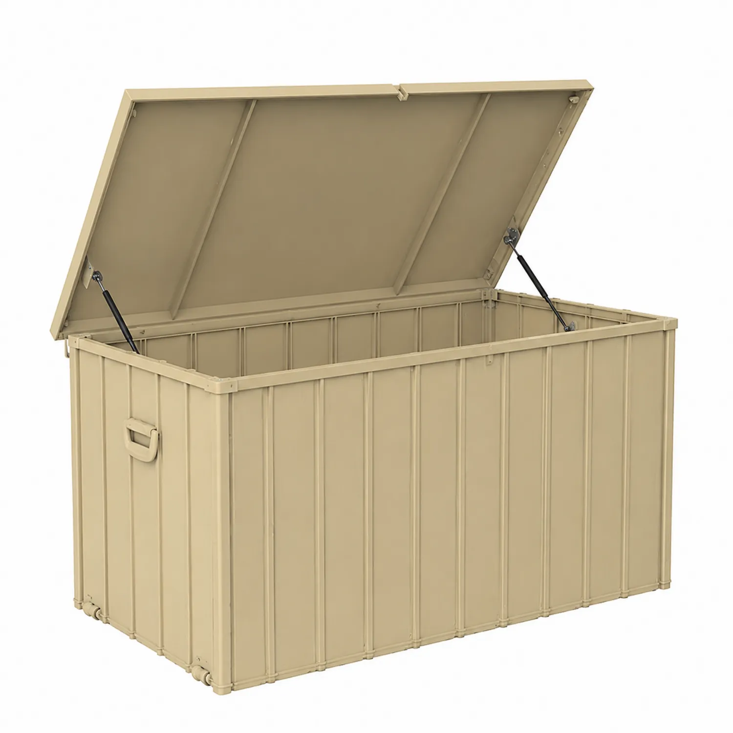 Coffre de rangement extérieur en métal beige 120x60x63 cm