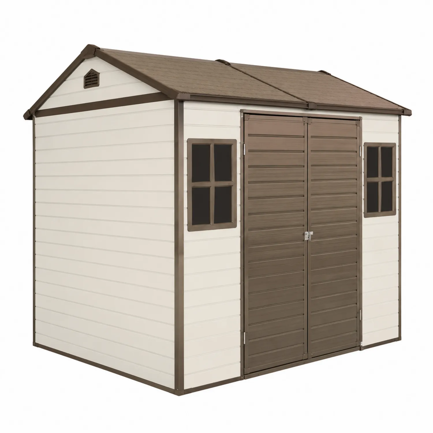 Abri de jardin en polypropylène blanc et marron 250x200x210 cm
