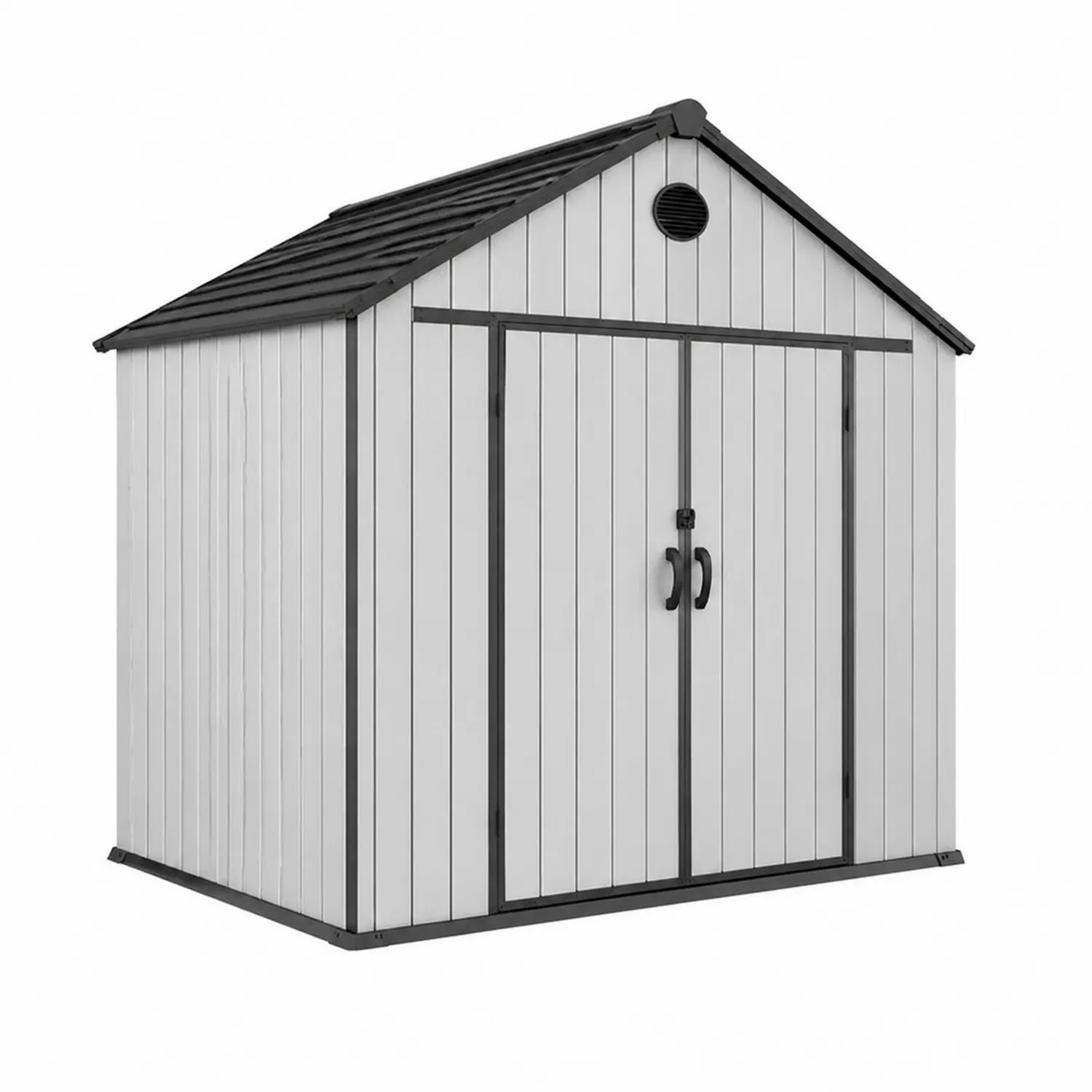Abri de jardin en résine blanc et gris foncé