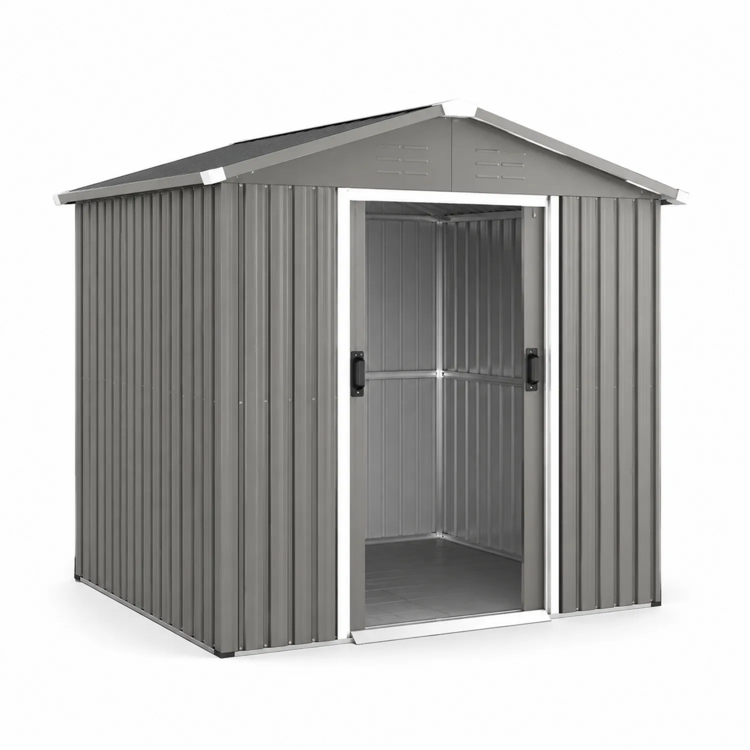 Abri de jardin en métal galvanisé gris 213x130x173 cm