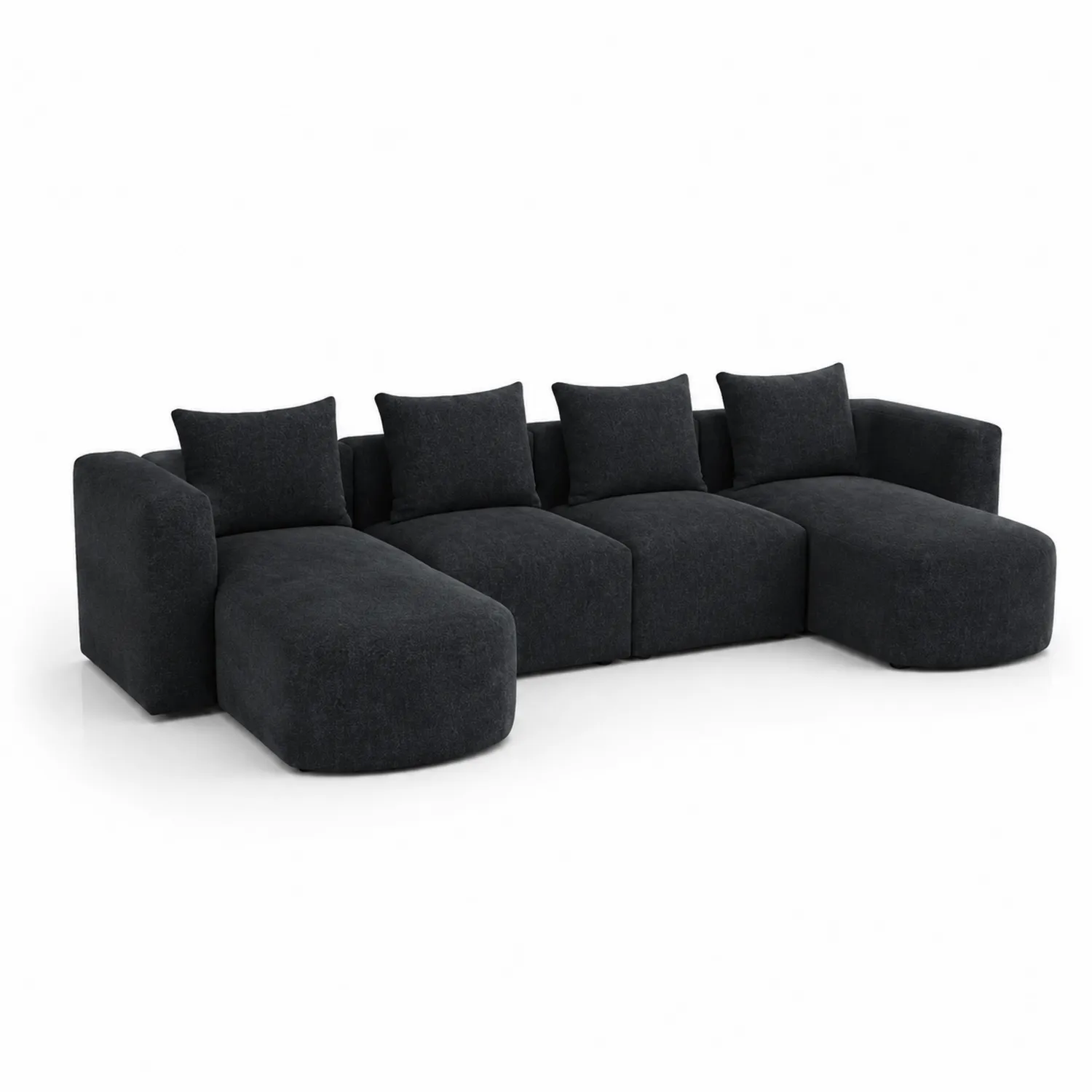 Canapé modulaire en tissu noir