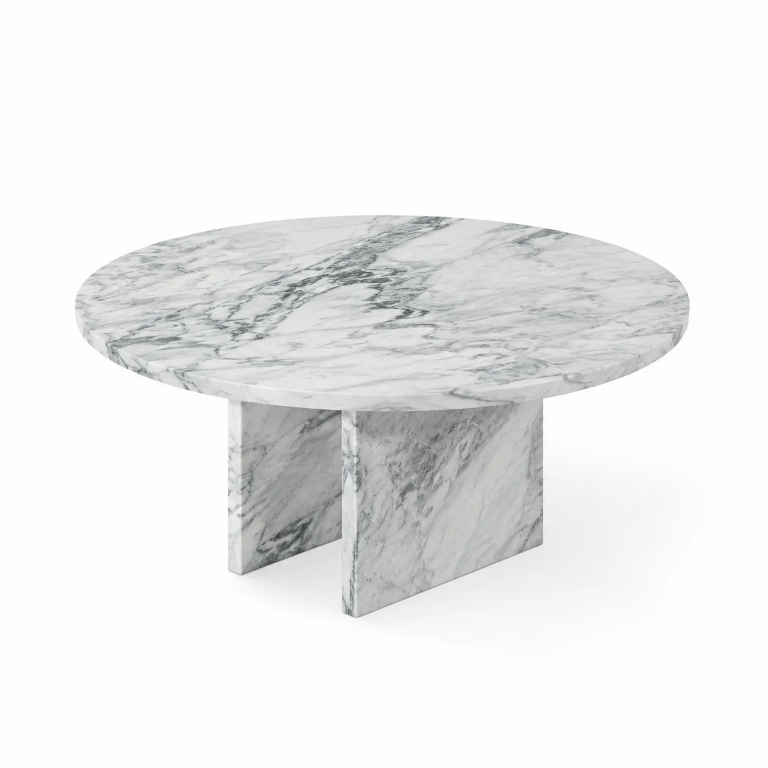 Table basse ronde en marbre de Carrare 90 cm