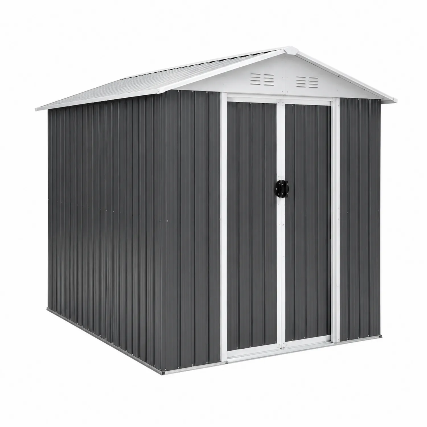 Abri de jardin en métal gris 210x132x186 cm