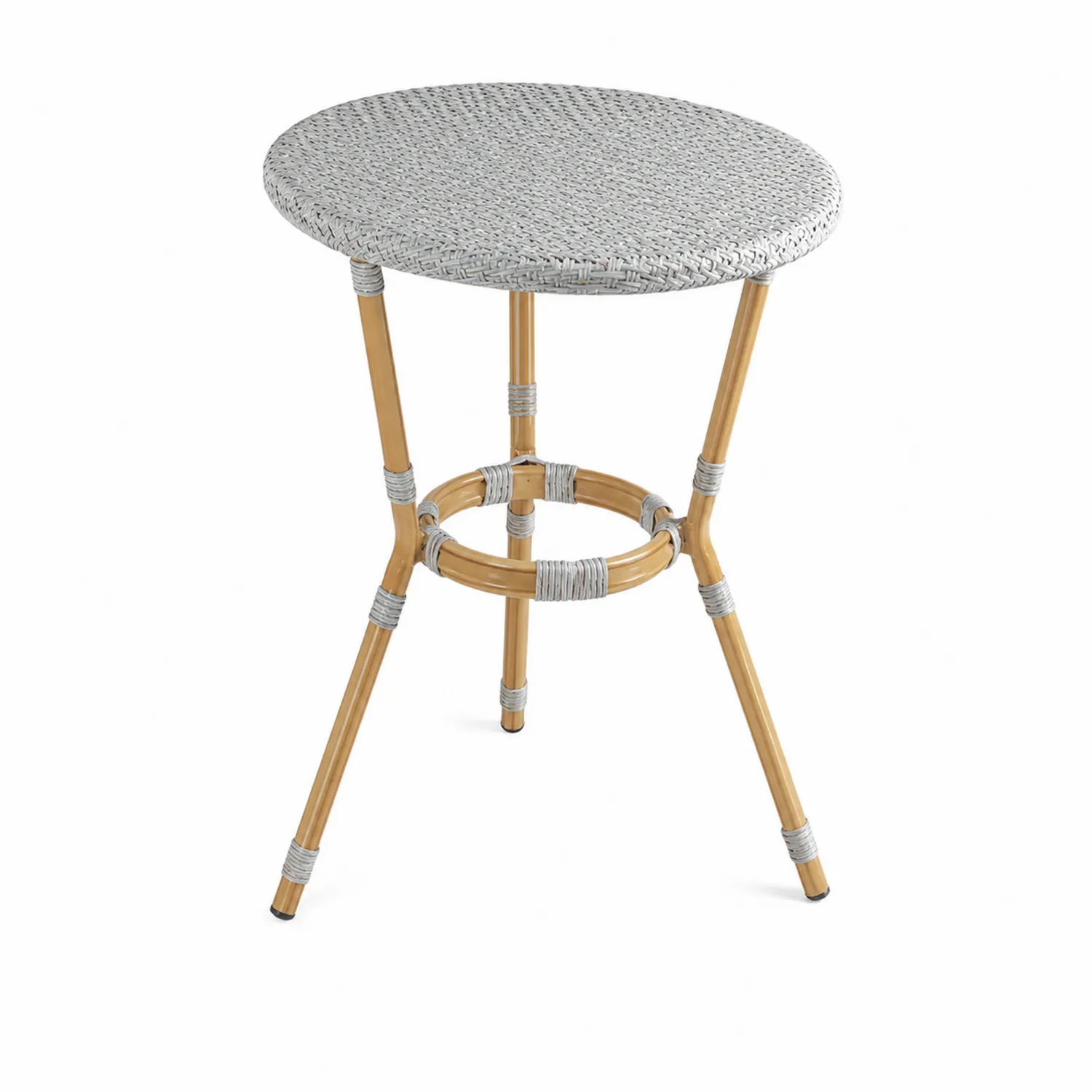 Table ronde en rotin synthétique et aluminium 55 cm