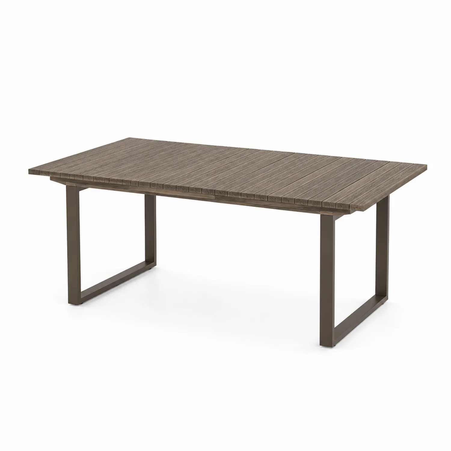 Table rectangulaire en aluminium et bois composite 200 cm