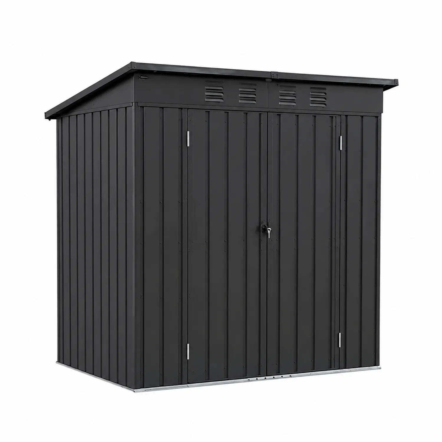 Abri de Jardin en Acier Noir 210x130x210 cm