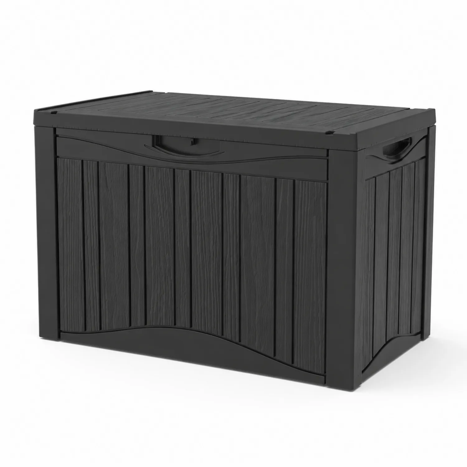 Coffre de rangement extérieur en plastique noir