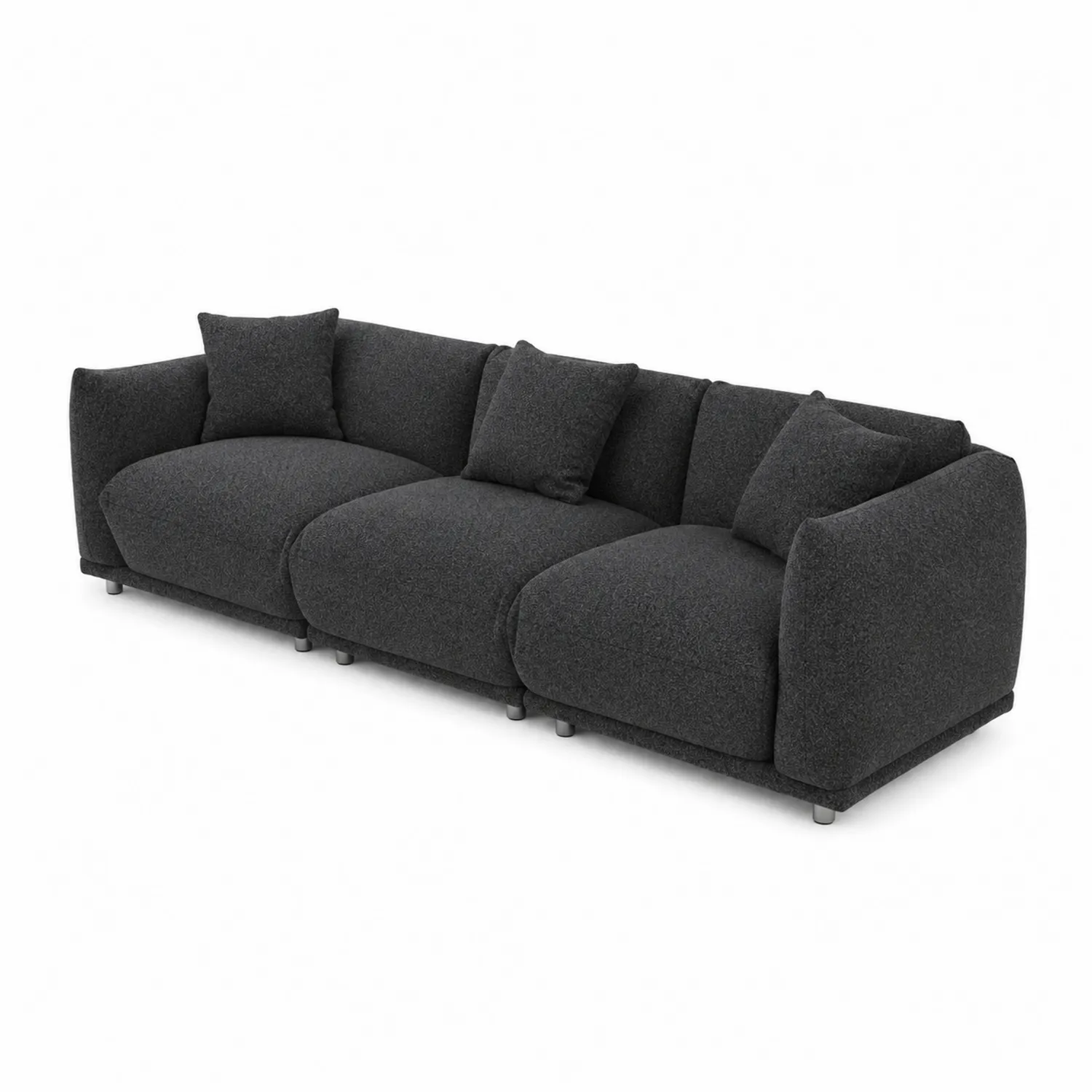 Canapé en tissu gris foncé avec coussins amovibles