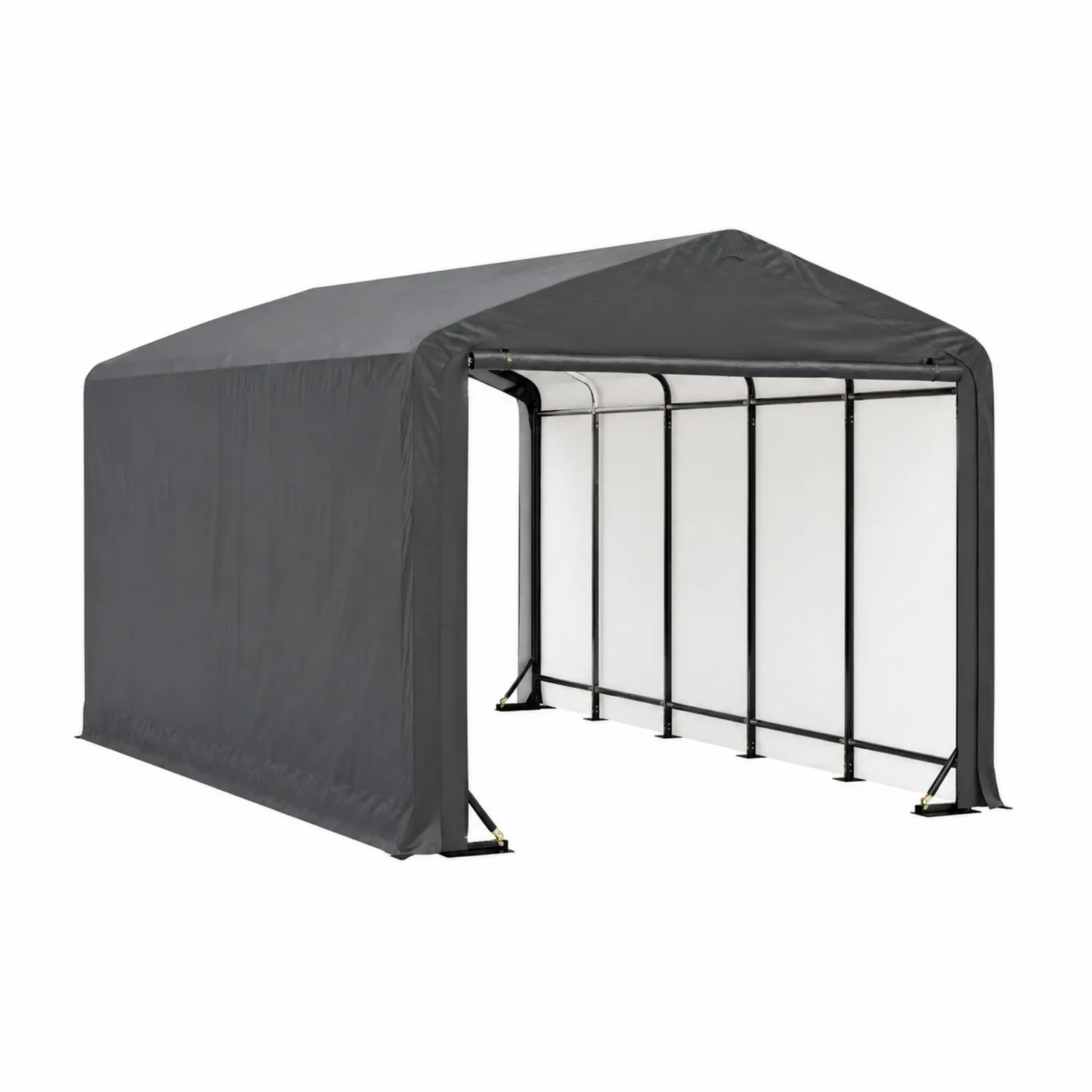 Abri de voiture en métal et polyéthylène 3x6m Gris