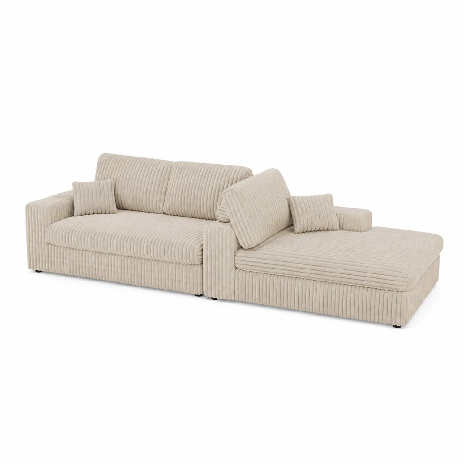 Canapé modulaire en velours côtelé Beige