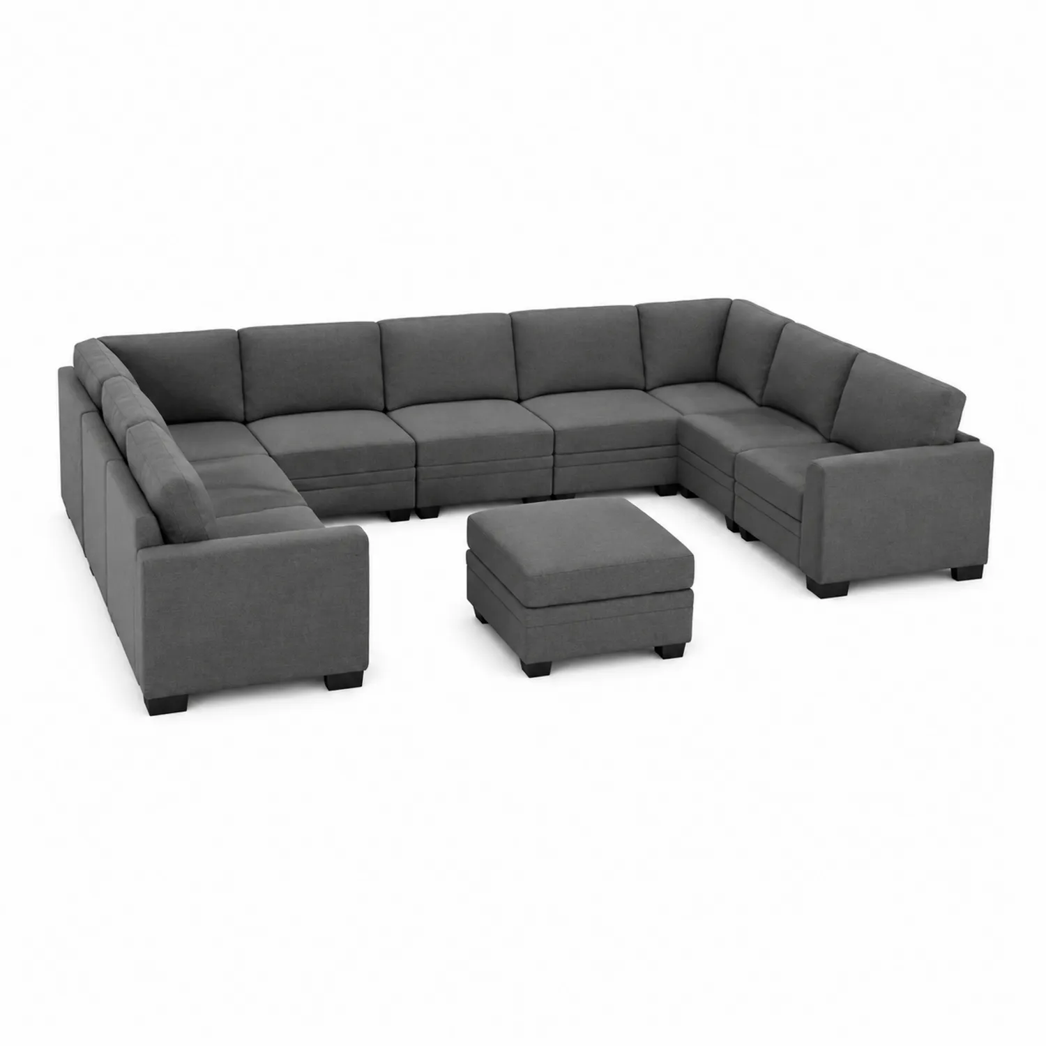 Canapé d'angle modulaire en tissu Gris