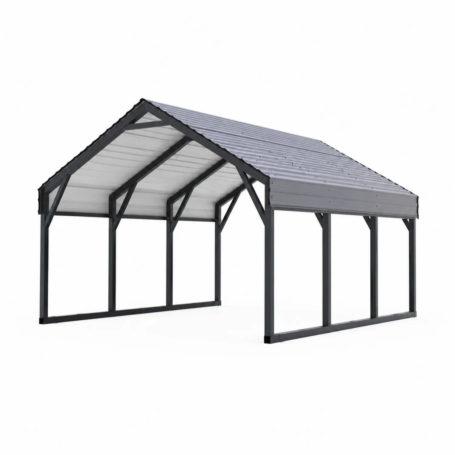 Abri voiture en métal anthracite 600x300x250 cm
