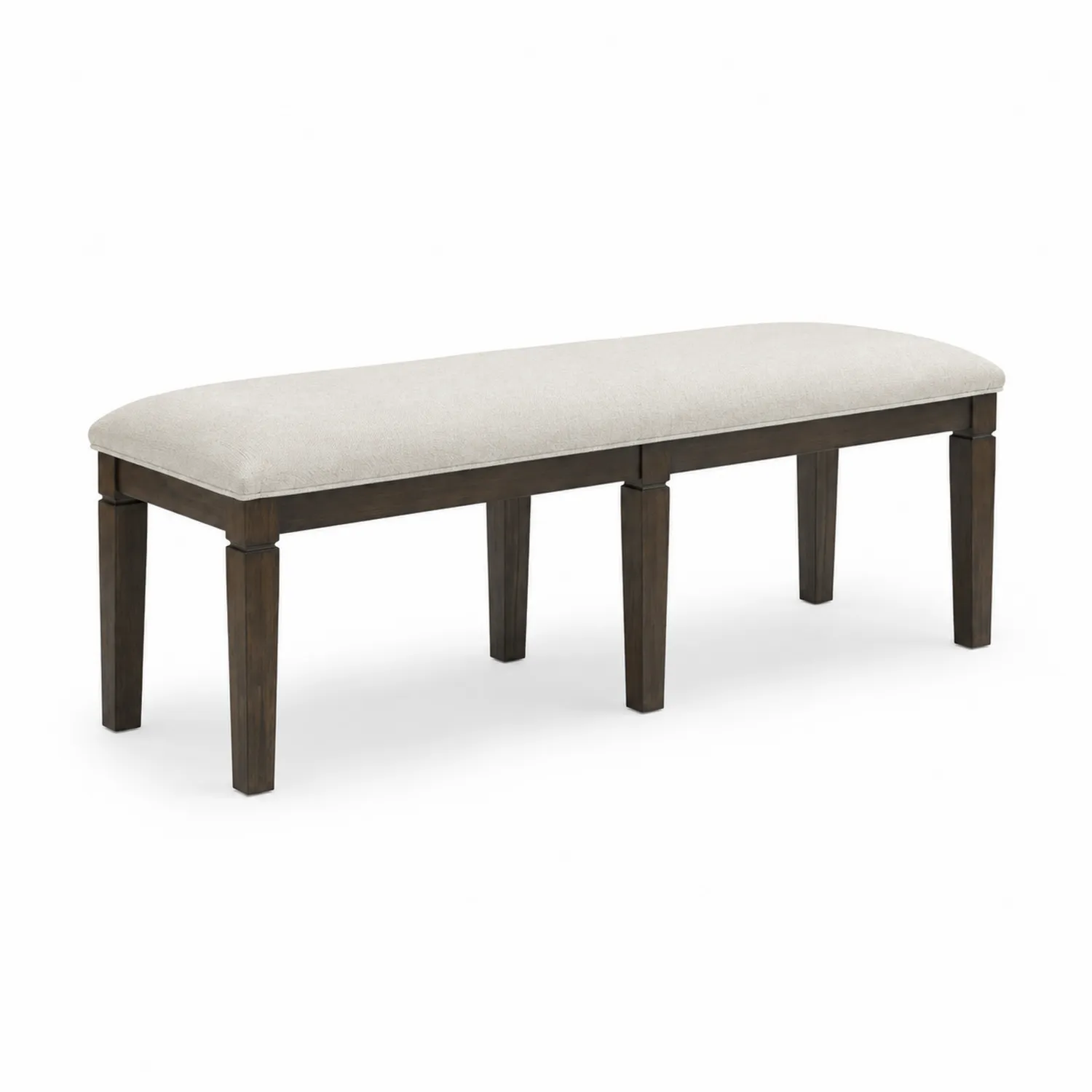 Banc en bois avec assise en tissu beige