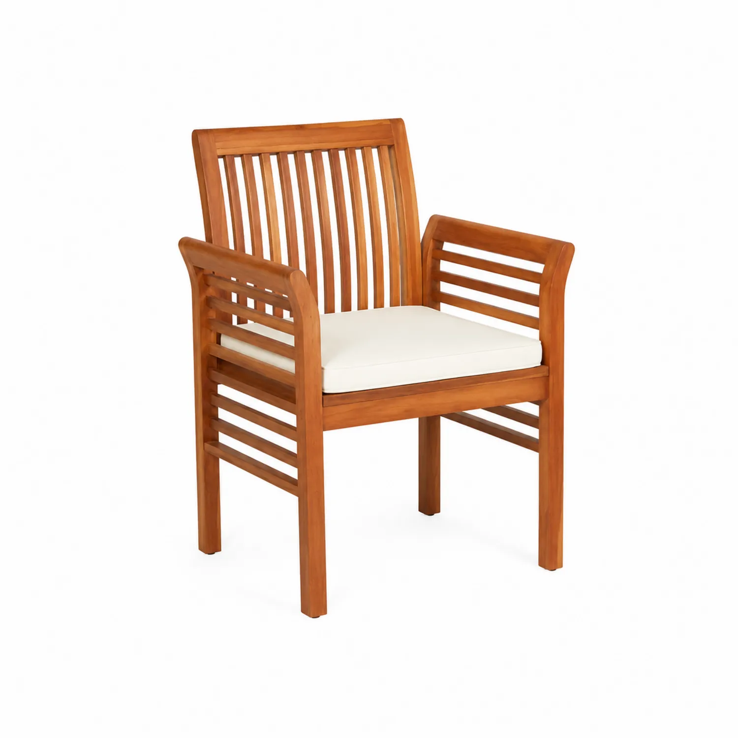 Chaise de Jardin en Bois avec Coussin Crème