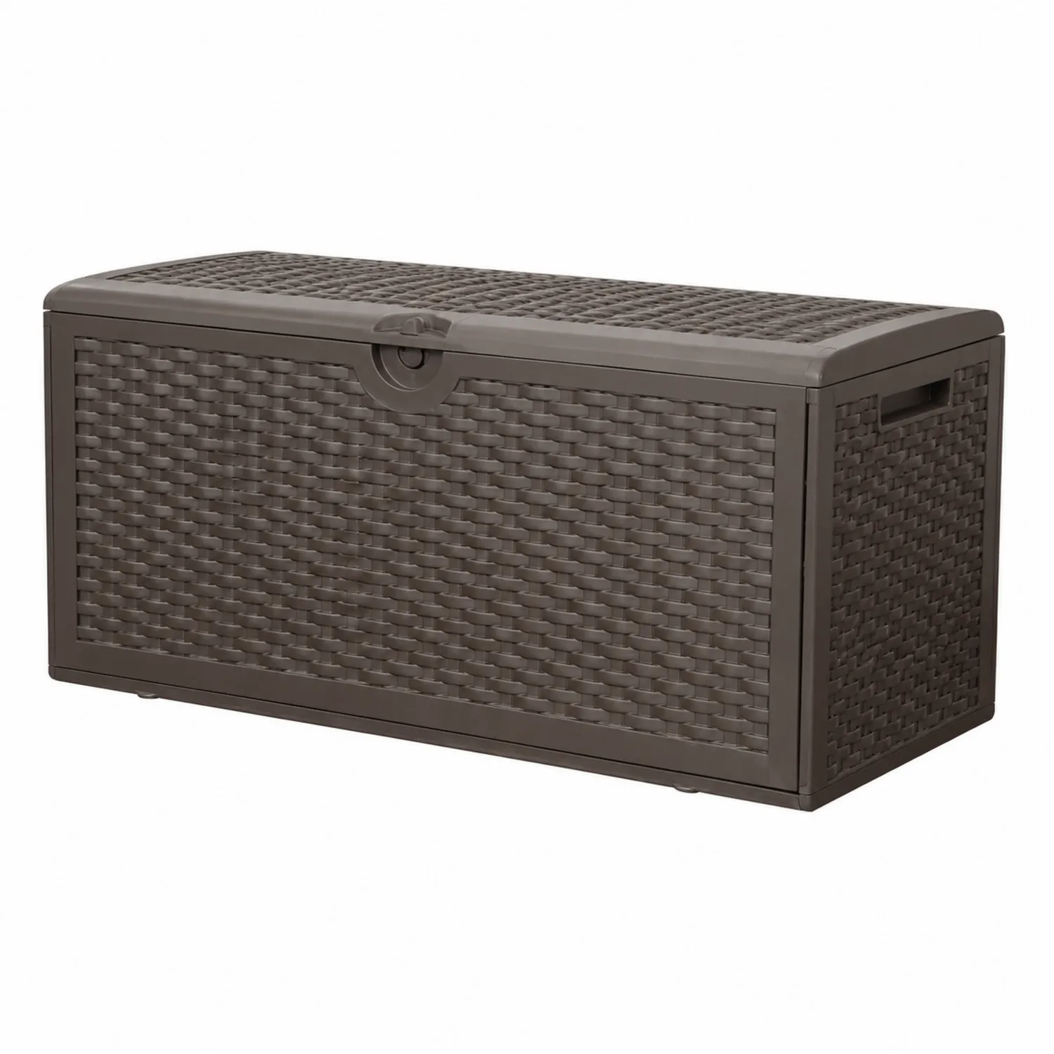 Coffre de rangement en plastique tressé Marron 120x50x60 cm