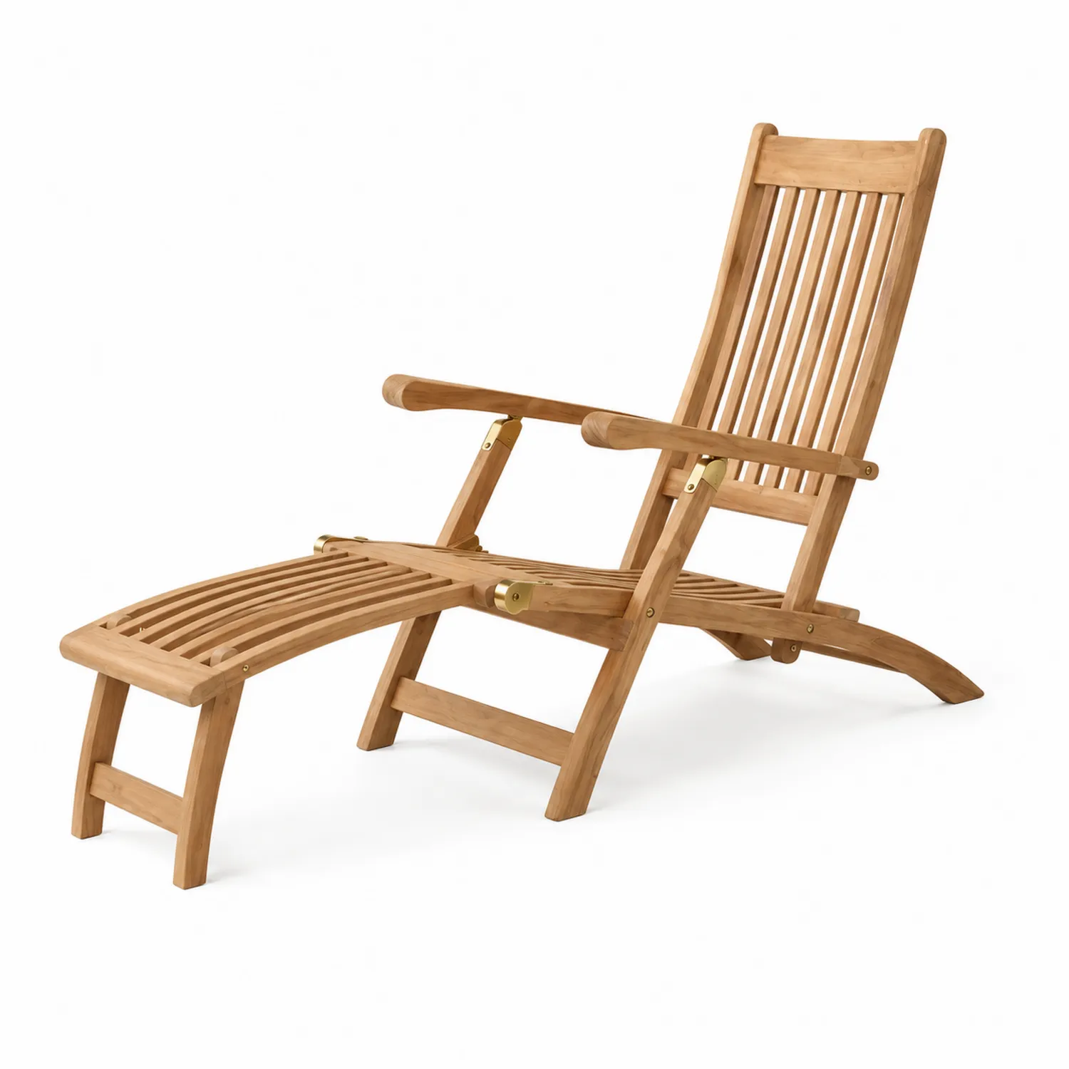 Chaise Longue en Bois Naturel Pliable