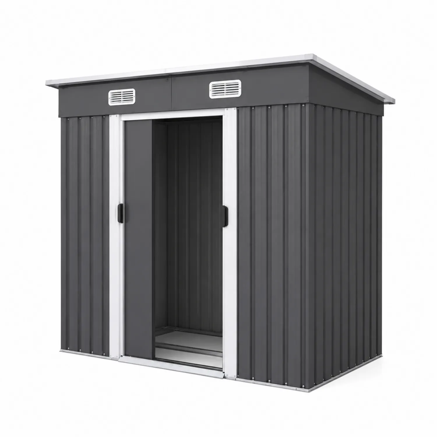 Abri de jardin en métal avec porte coulissante Gris Anthracite