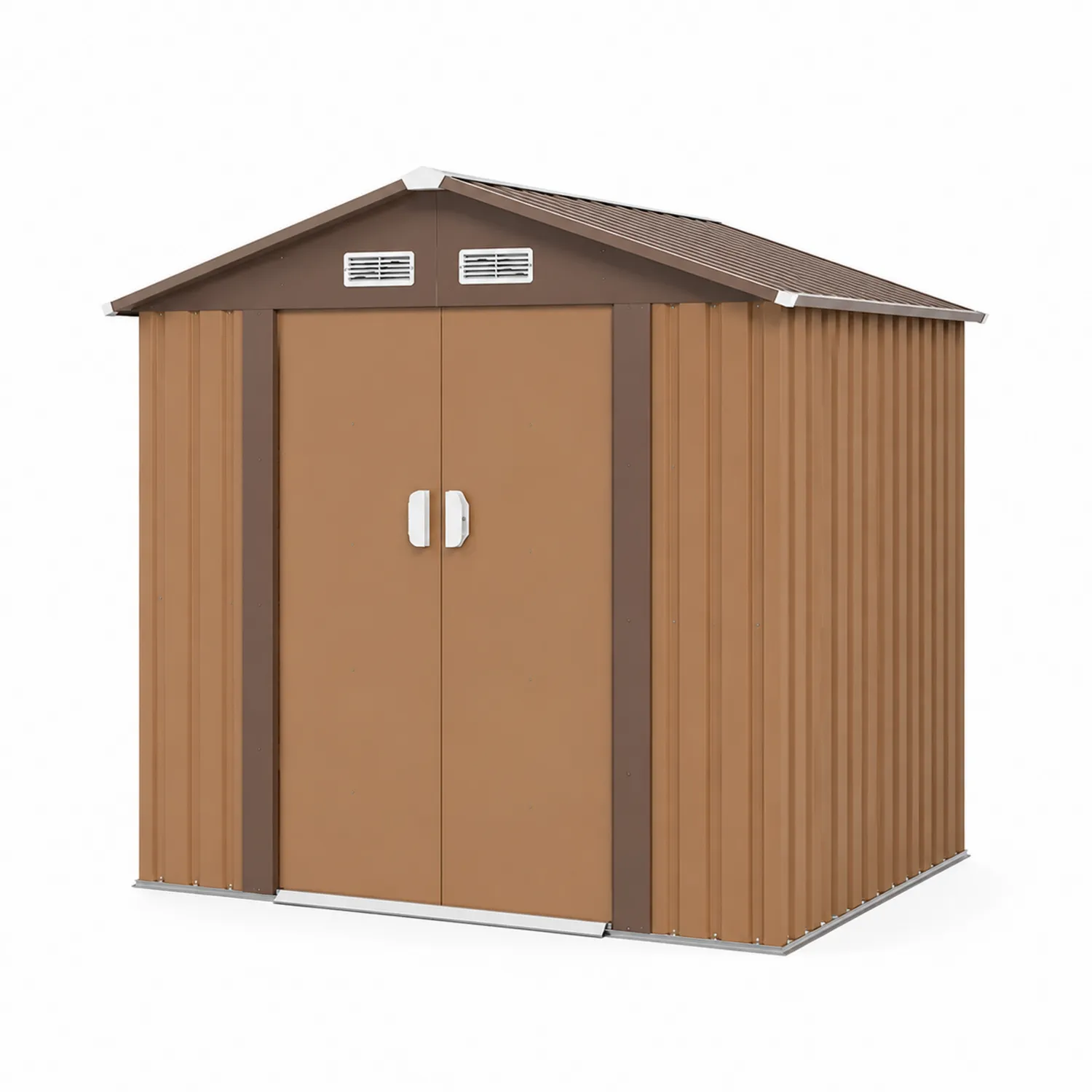 Abri de jardin en métal marron 213x130x185 cm