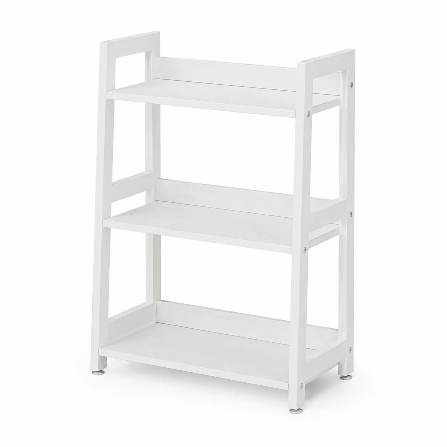 Étagère de rangement en bois blanc à 3 niveaux