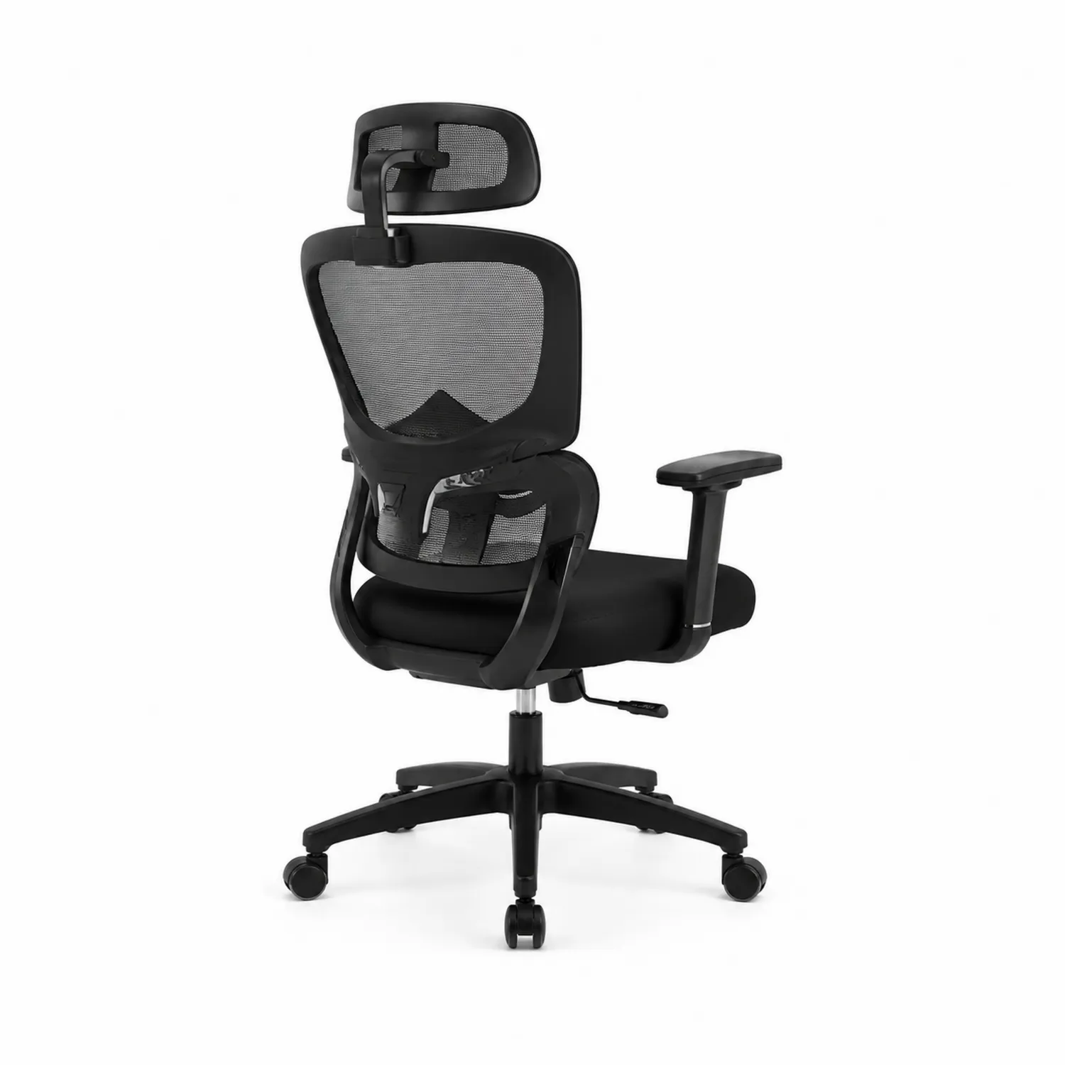 Chaise de bureau ergonomique en maille avec appui-tête ajustable et cadre en plastique renforcé