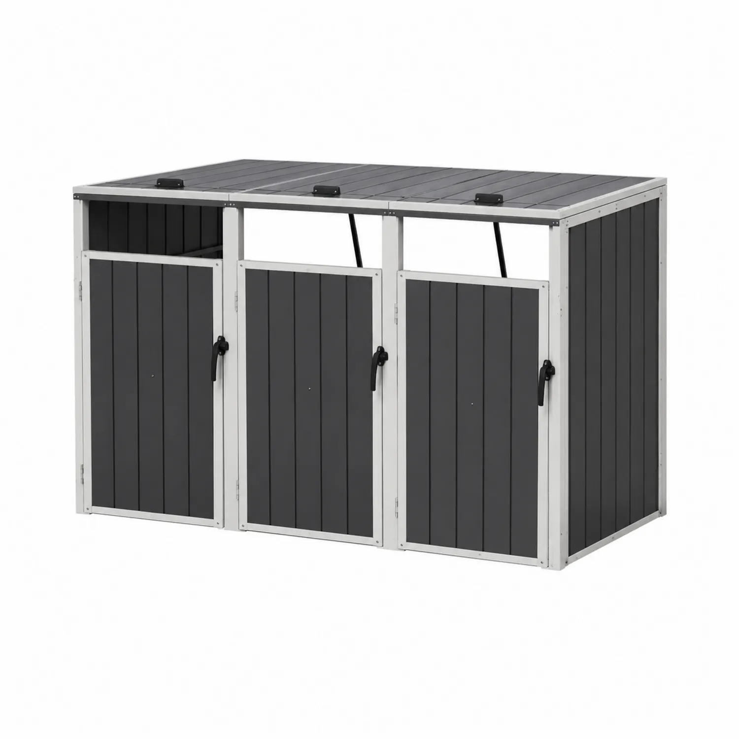 Abri de rangement en métal et plastique gris 213x102x134 cm